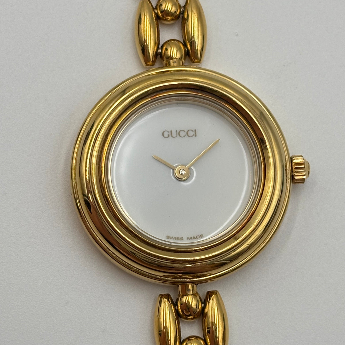 Gucci 11/12.2 Interchangeable Bezel Gold-Plated Watch Set, c. 1990s