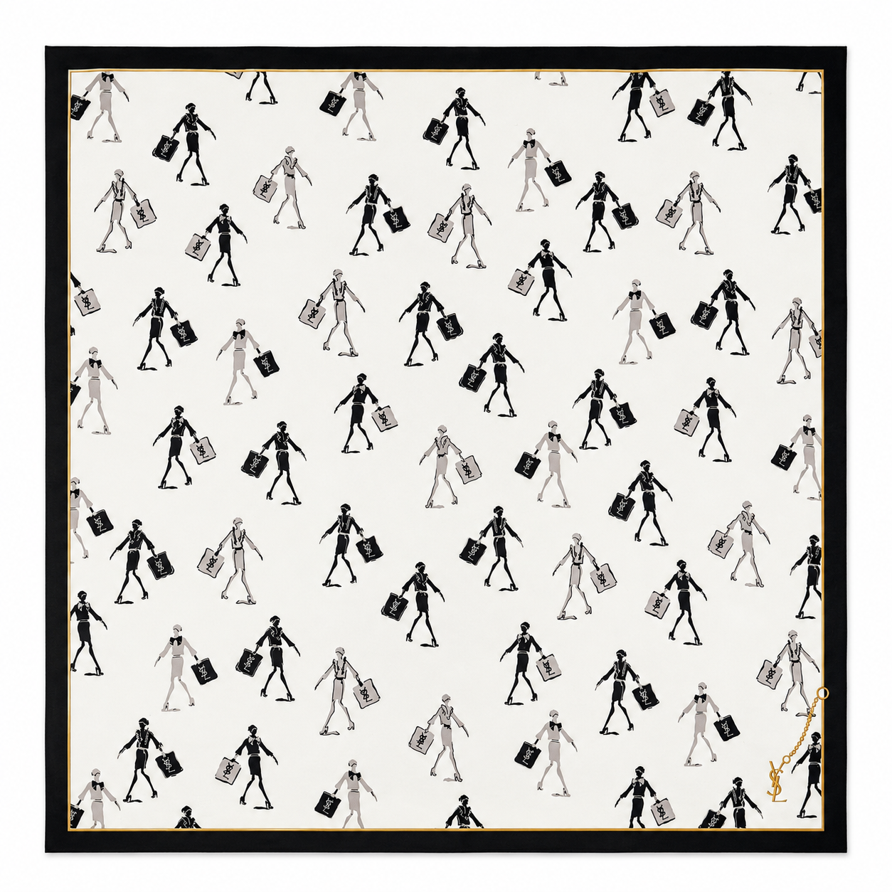 Yves Saint Laurent Shopping Ladies Square Scarf 19.5”