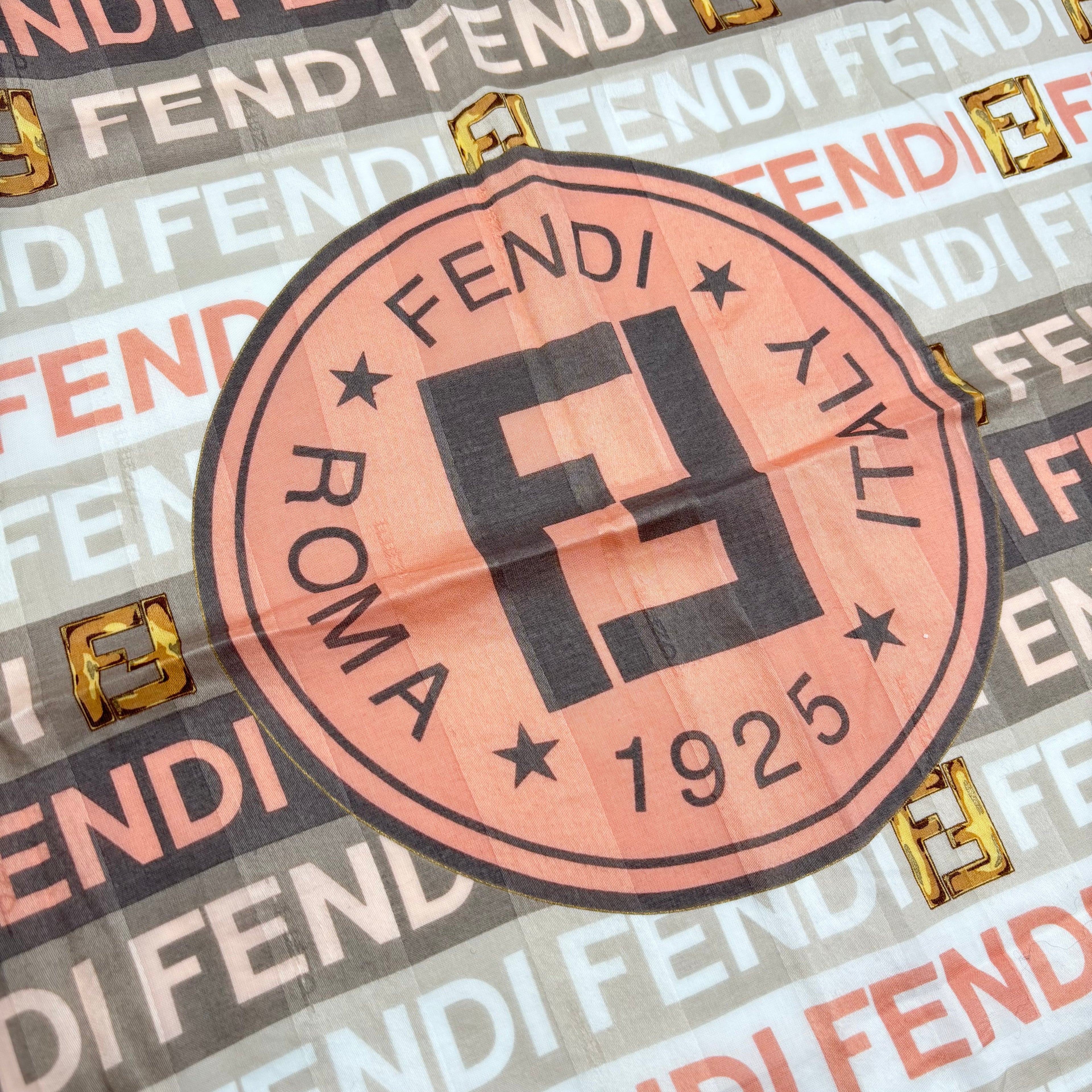 Fendi Roma 1925 Logo Print Scarf