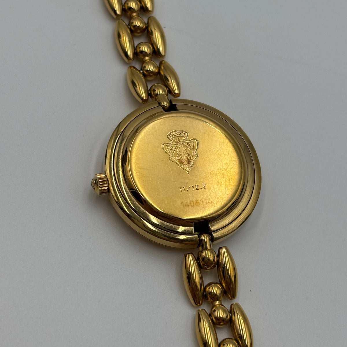 Gucci 11/12.2 Interchangeable Bezel Gold-Plated Watch Set, c. 1990s