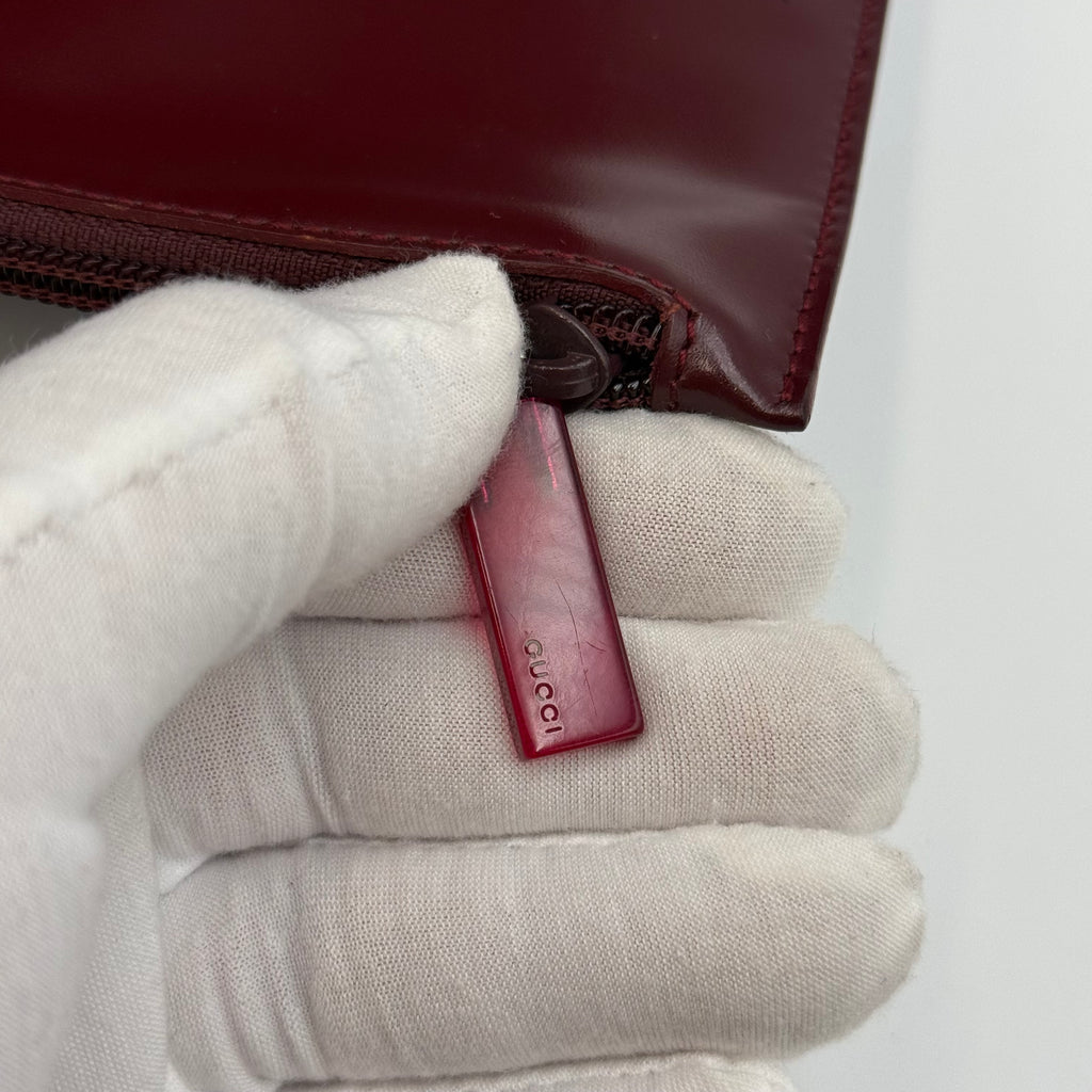 Gucci Vintage Burgundy Jelly Bamboo Handle Shoulder Bag, 2000s