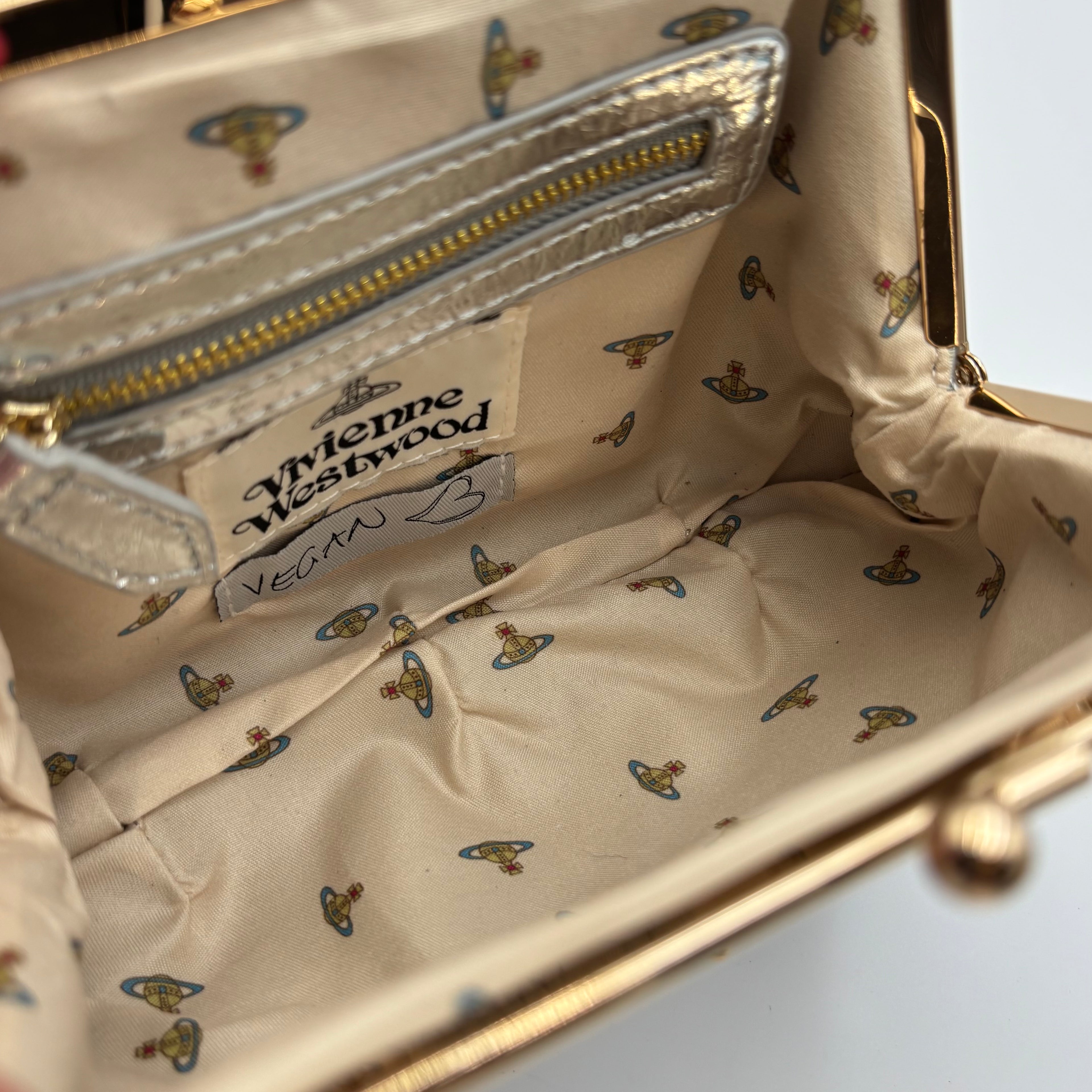 Vivienne Westwood Metallic Silver Granny Frame Bag