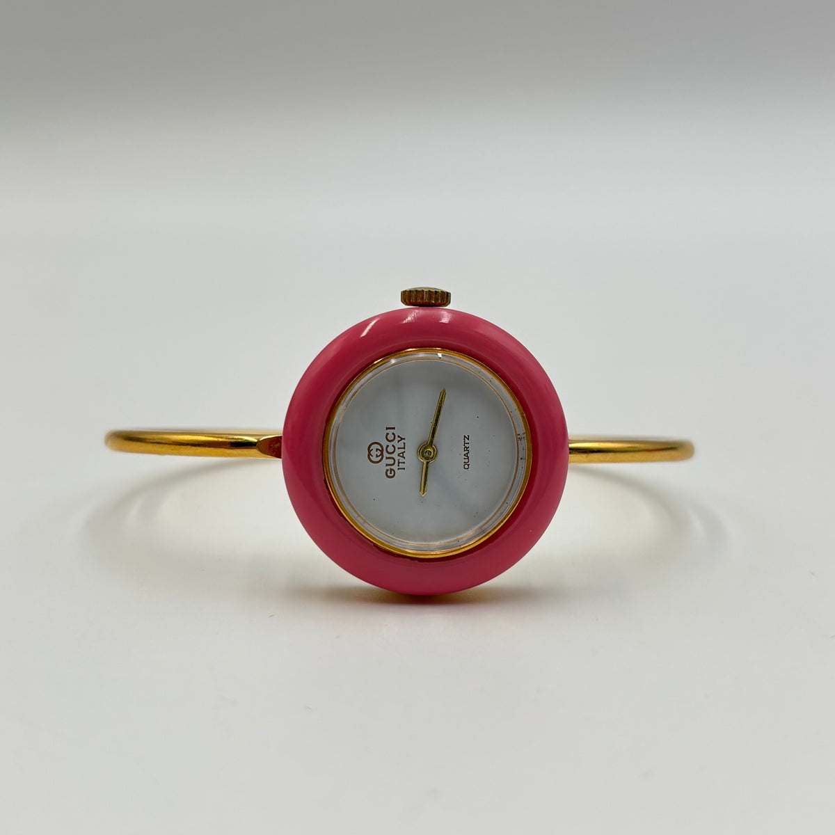 Gucci Vintage 11/12.2 Change Bezel Gold-Tone Bangle Watch Set 1990s