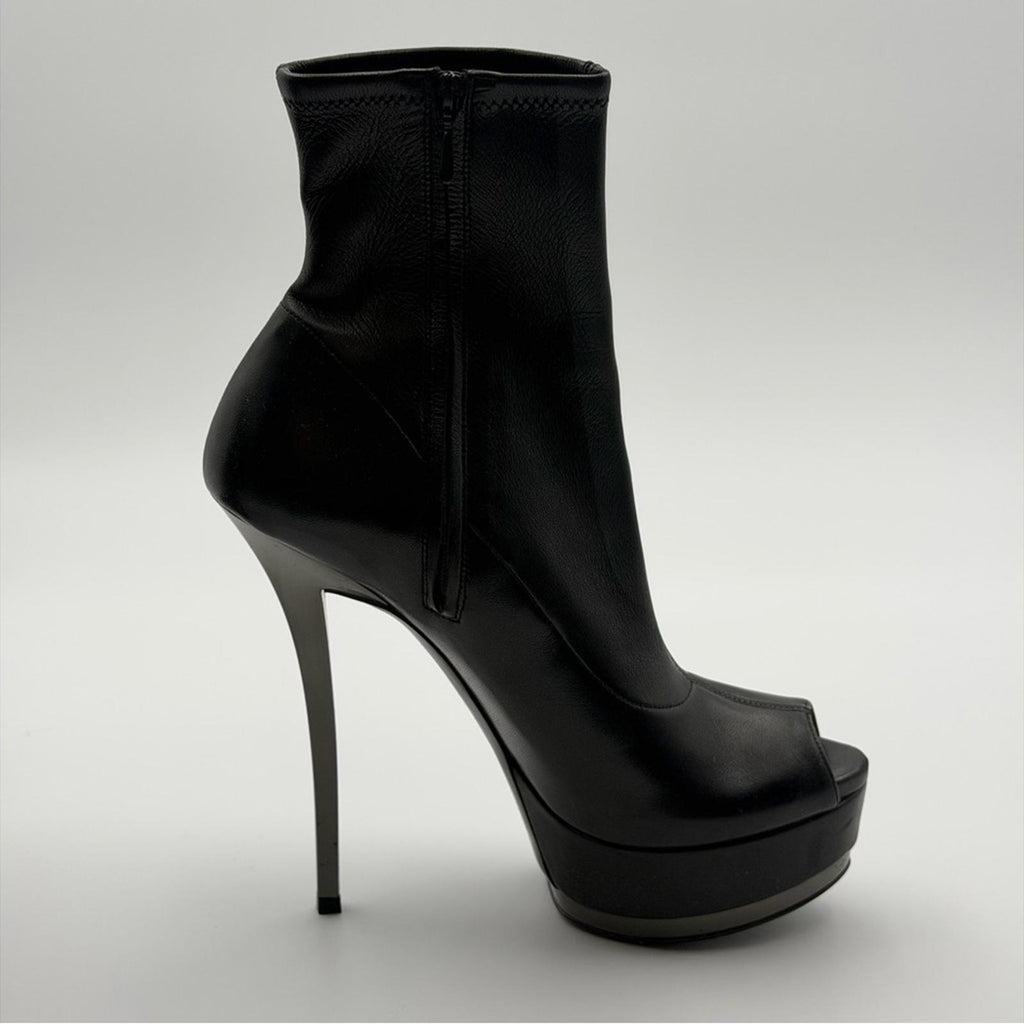Gucci Black Peep Toe Platform Ankle Booties
