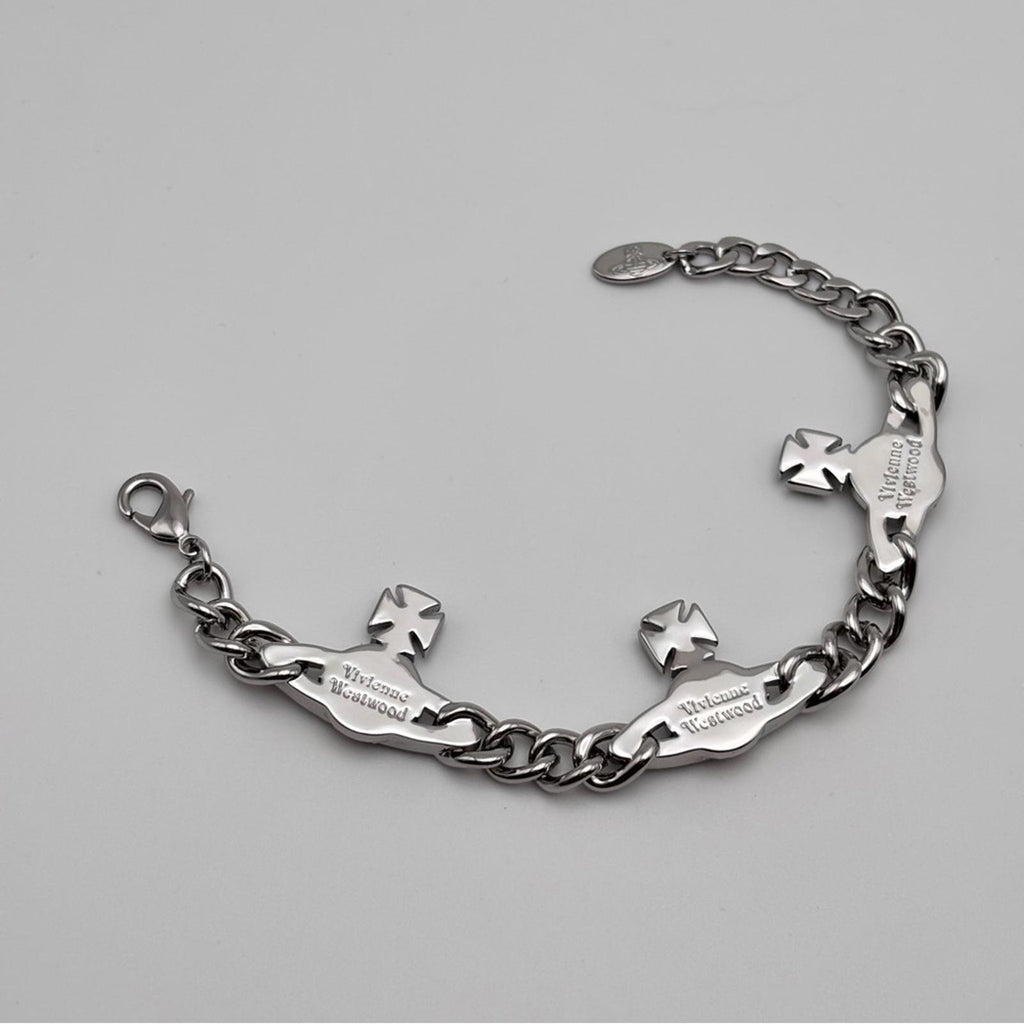 Vivienne Westwood Kika Saturn Orb Crystal Chain Bracelet