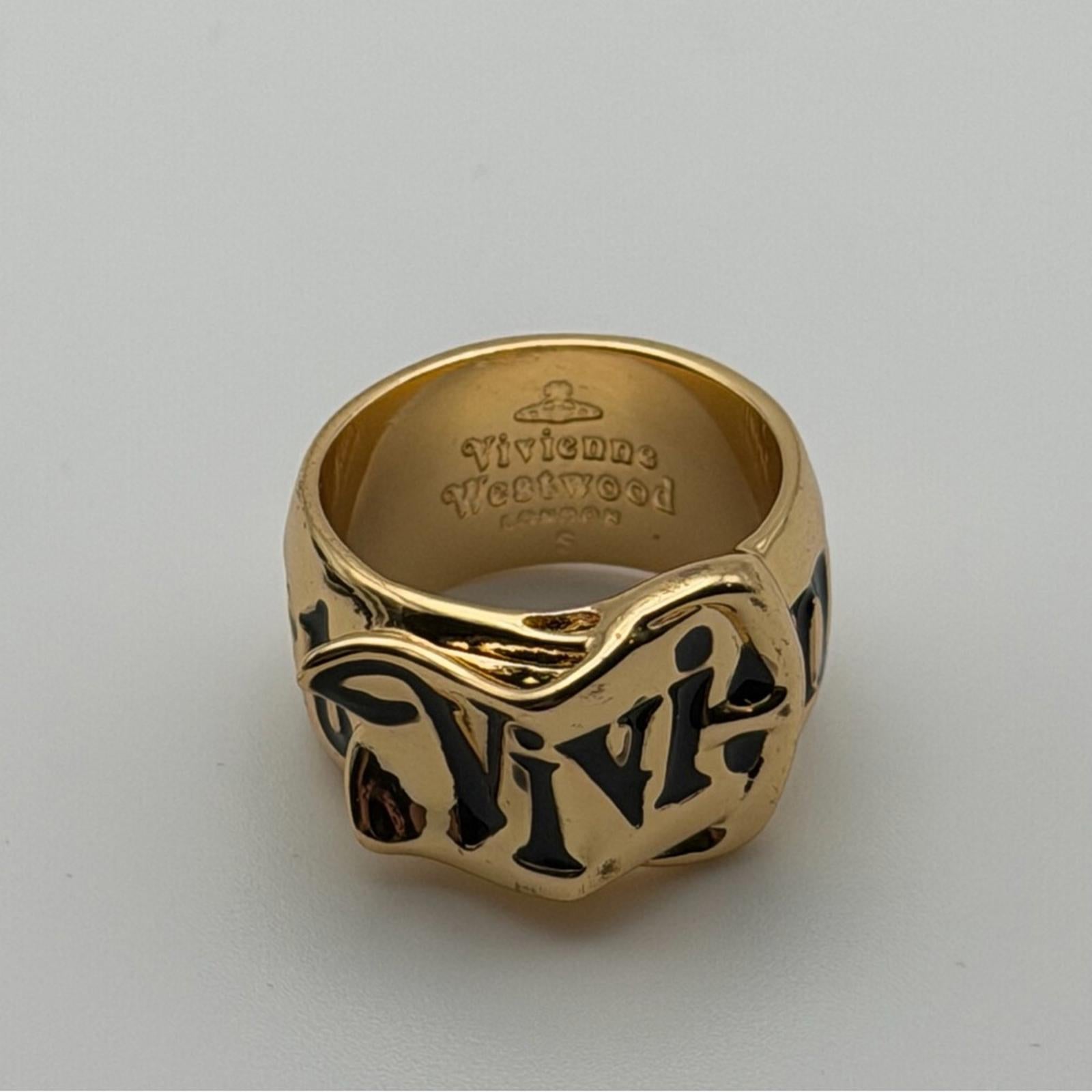 Vivienne Westwood Gold Band with Black Accents