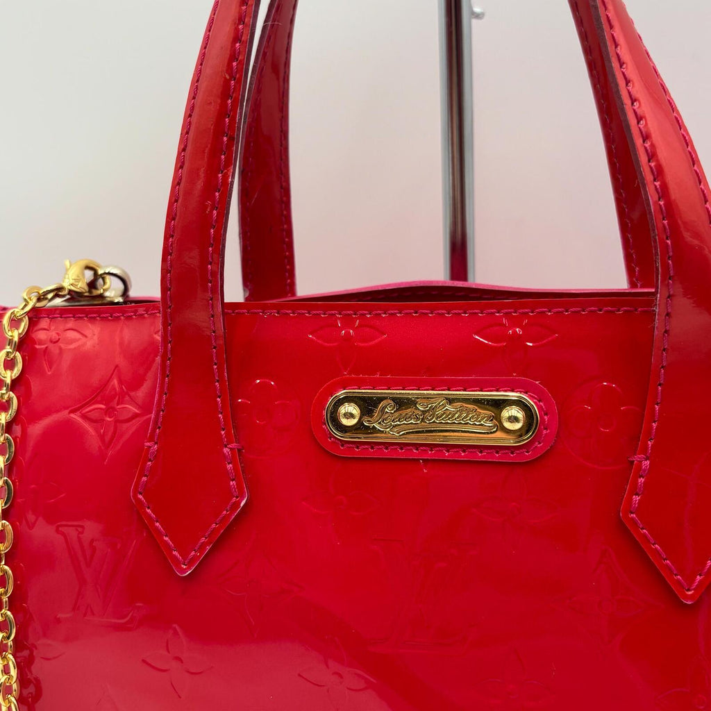Louis Vuitton Monogram Vernis Wilshire Boulevard Tote PM Hot Pink Patent Leather