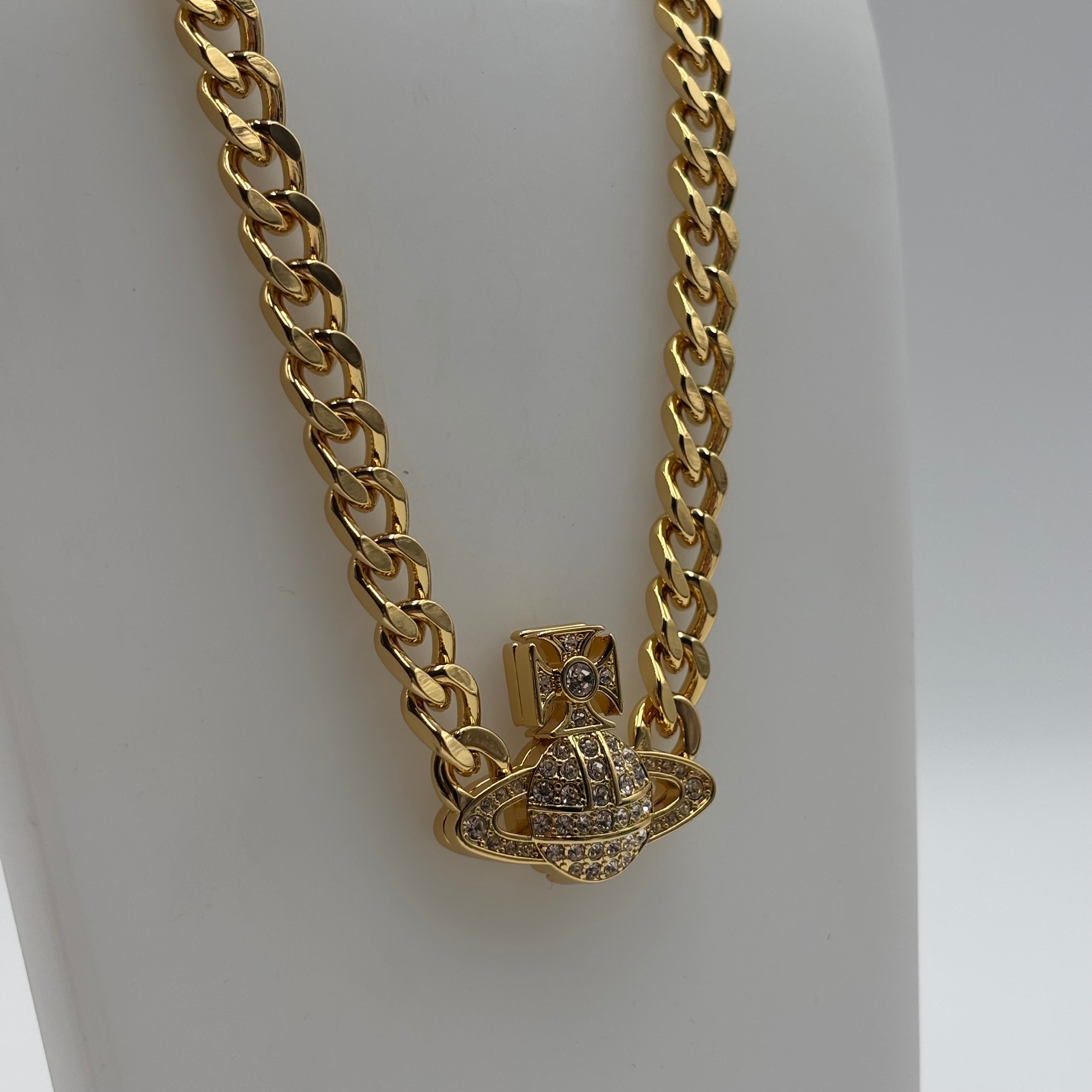Vivienne Westwood Graziella Gold Crystal Orb Necklace