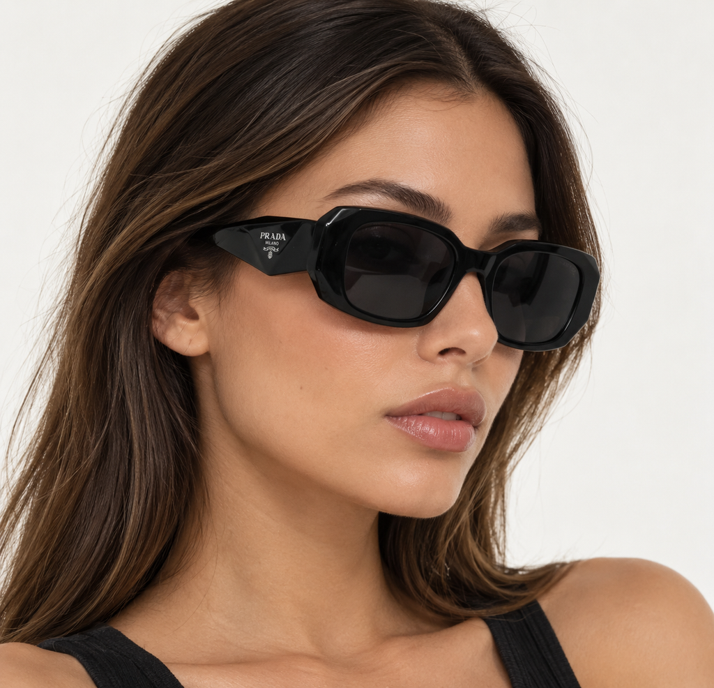 Prada Symbole PR 17W-F Black Geometric Sunglasses
