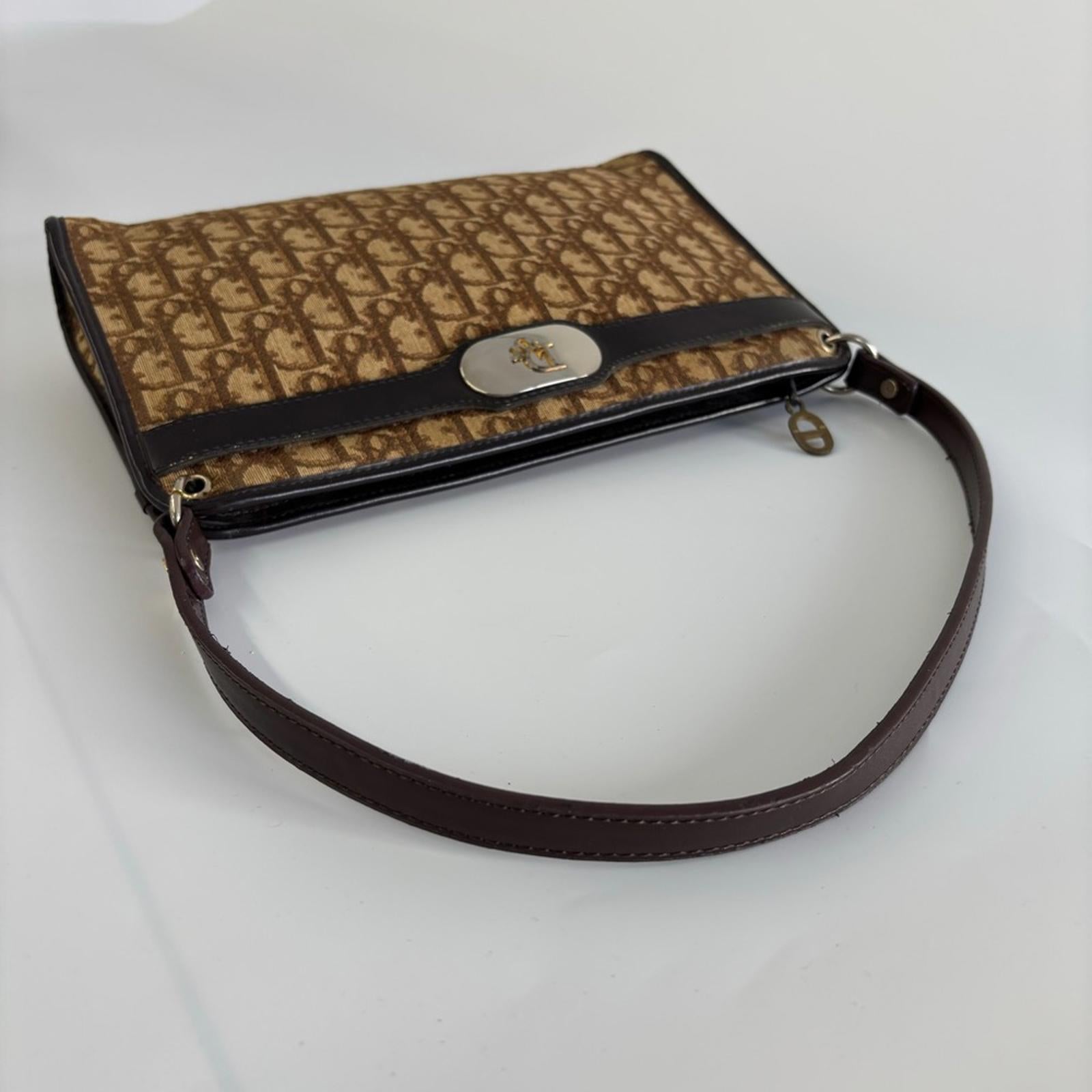 CHRISTIAN DIOR TROTTER CANVAS SHOULDER BAG