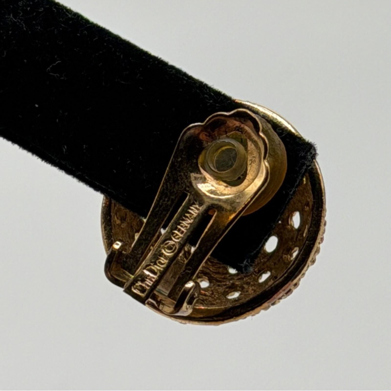 CHRISTIAN DIOR VINTAGE GOLD-PLATED TEXTURED DOME CLIP EARRINGS