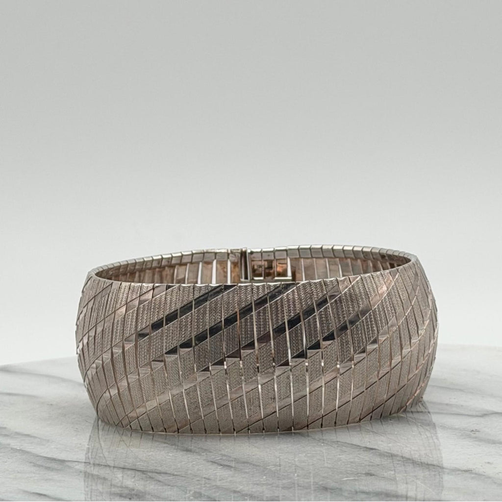 ITALIAN STERLING SILVER WIDE STATEMENT BRACELET