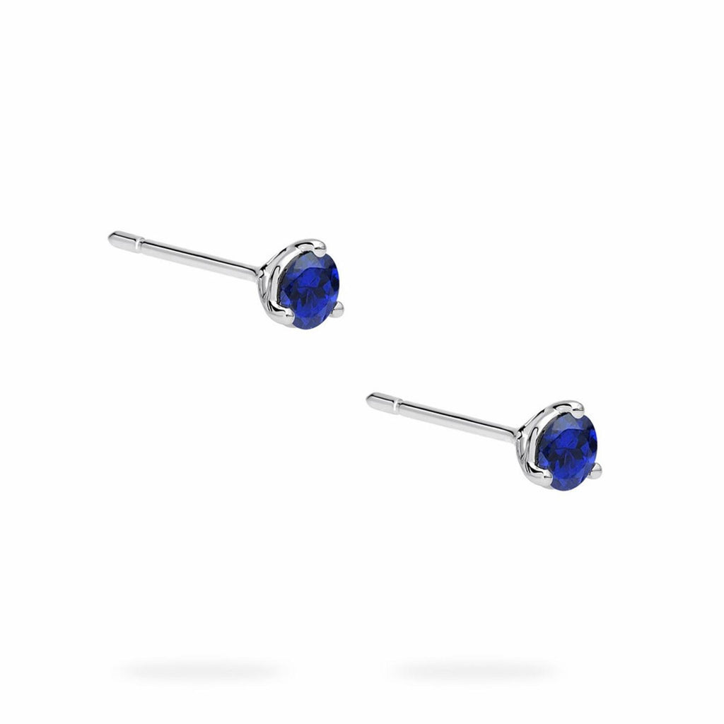 BIRKS BIRTHSTONE BLUE SAPPHIRE STUD EARRINGS – 18K WHITE GOLD (750)