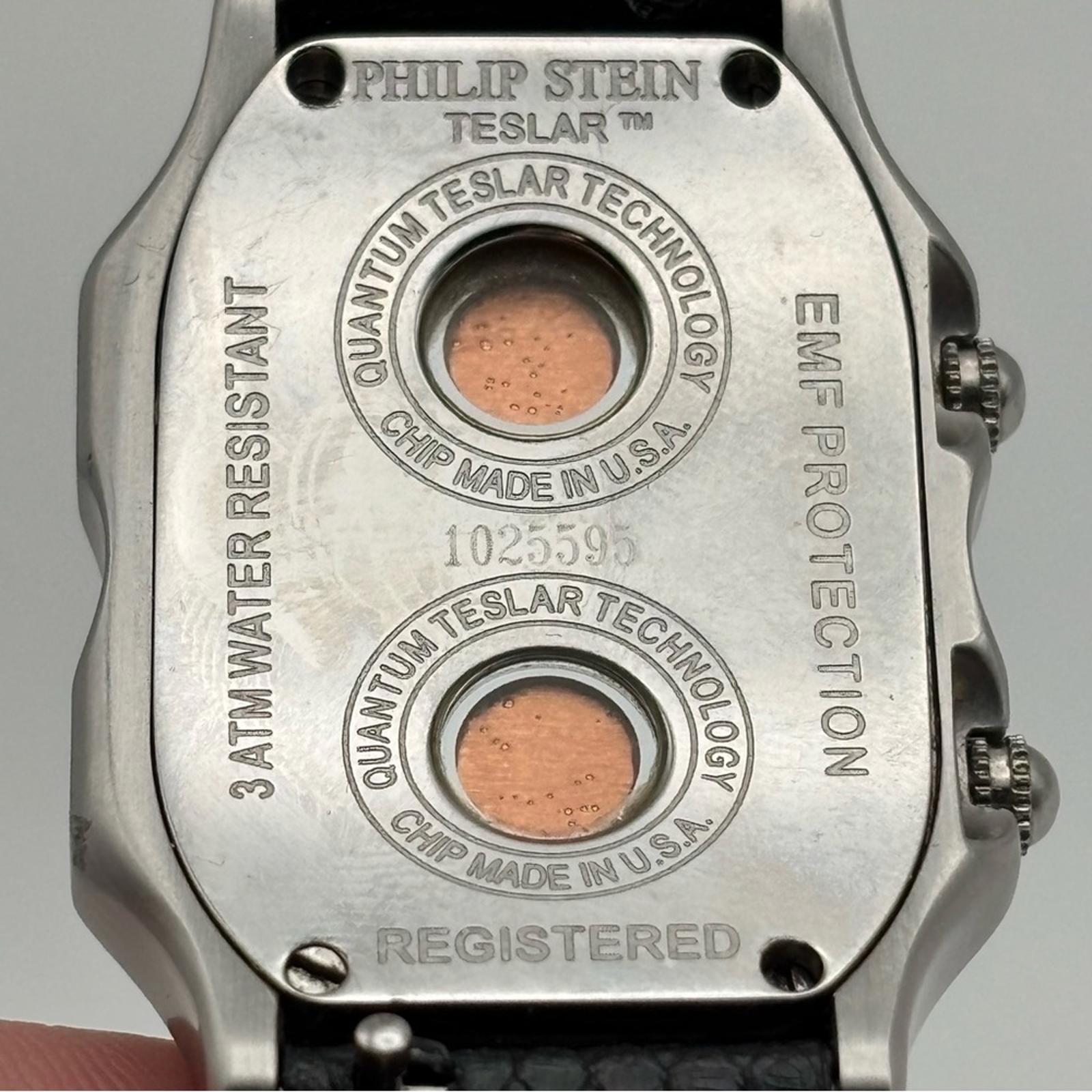 Philip Stein Teslar Dual Time Diamond Bezel Watch 45mm Lizard Strap