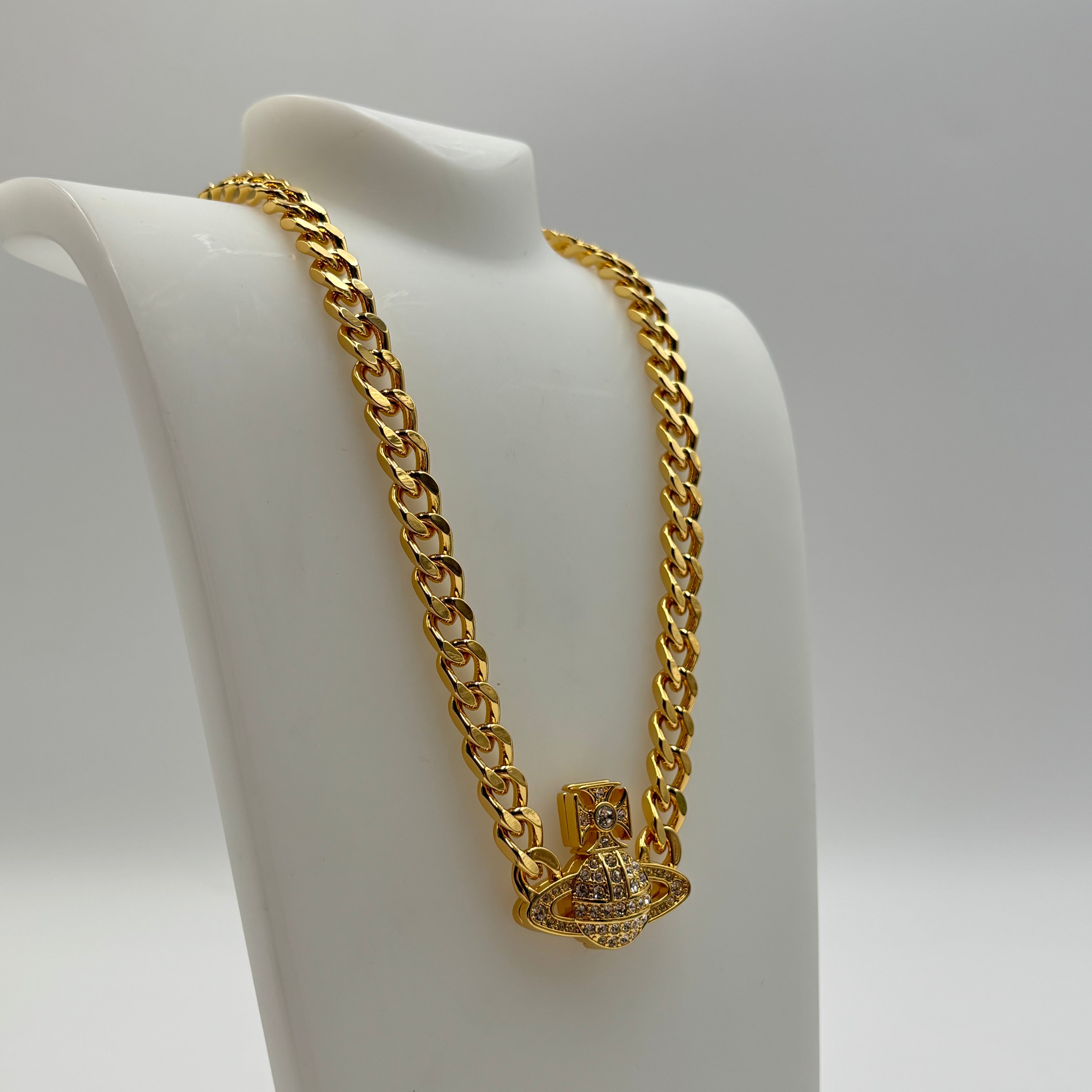 Vivienne Westwood Graziella Gold Crystal Orb Necklace