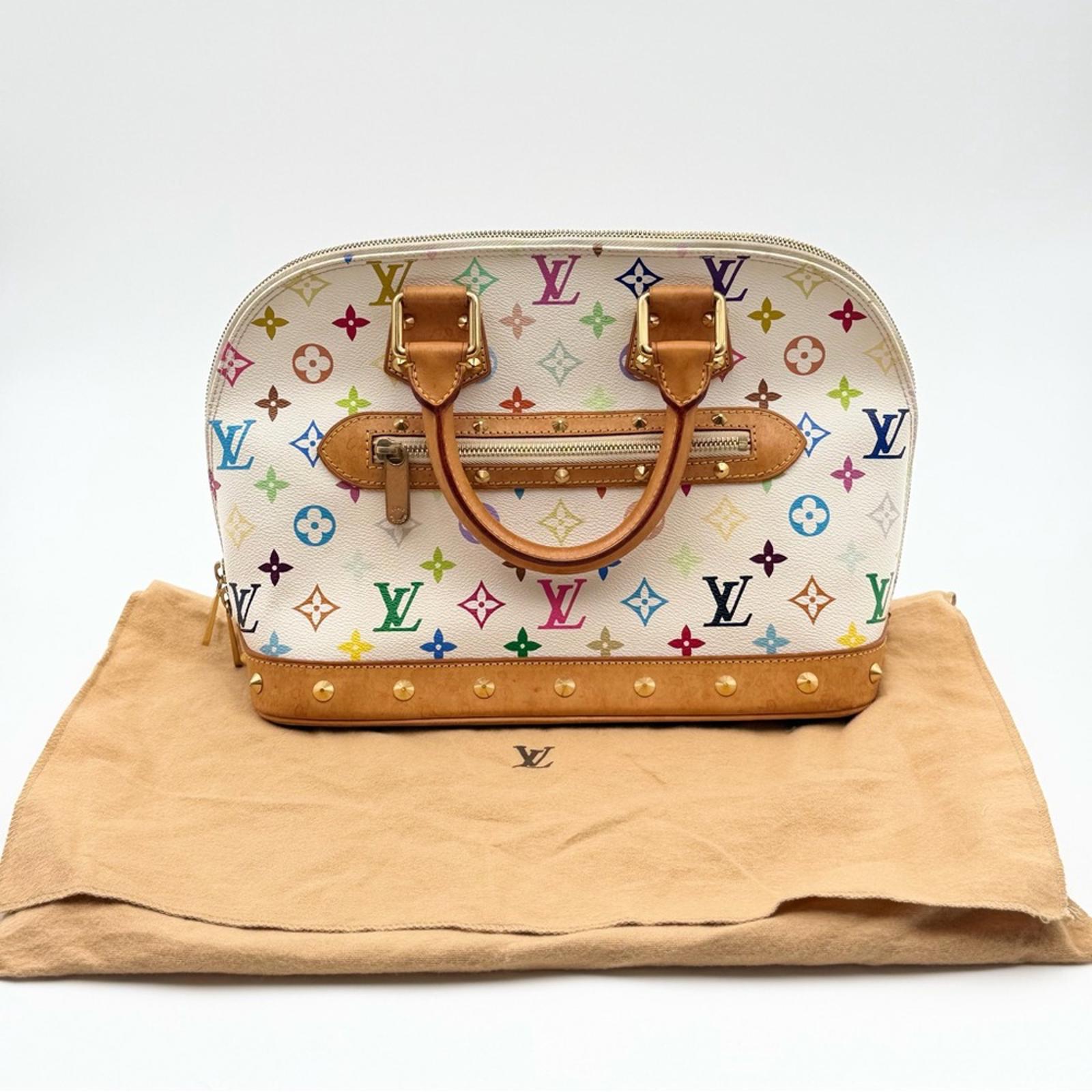LOUIS VUITTON x MURAKAMI ALMA MULTICOLOR WHITE HANDBAG