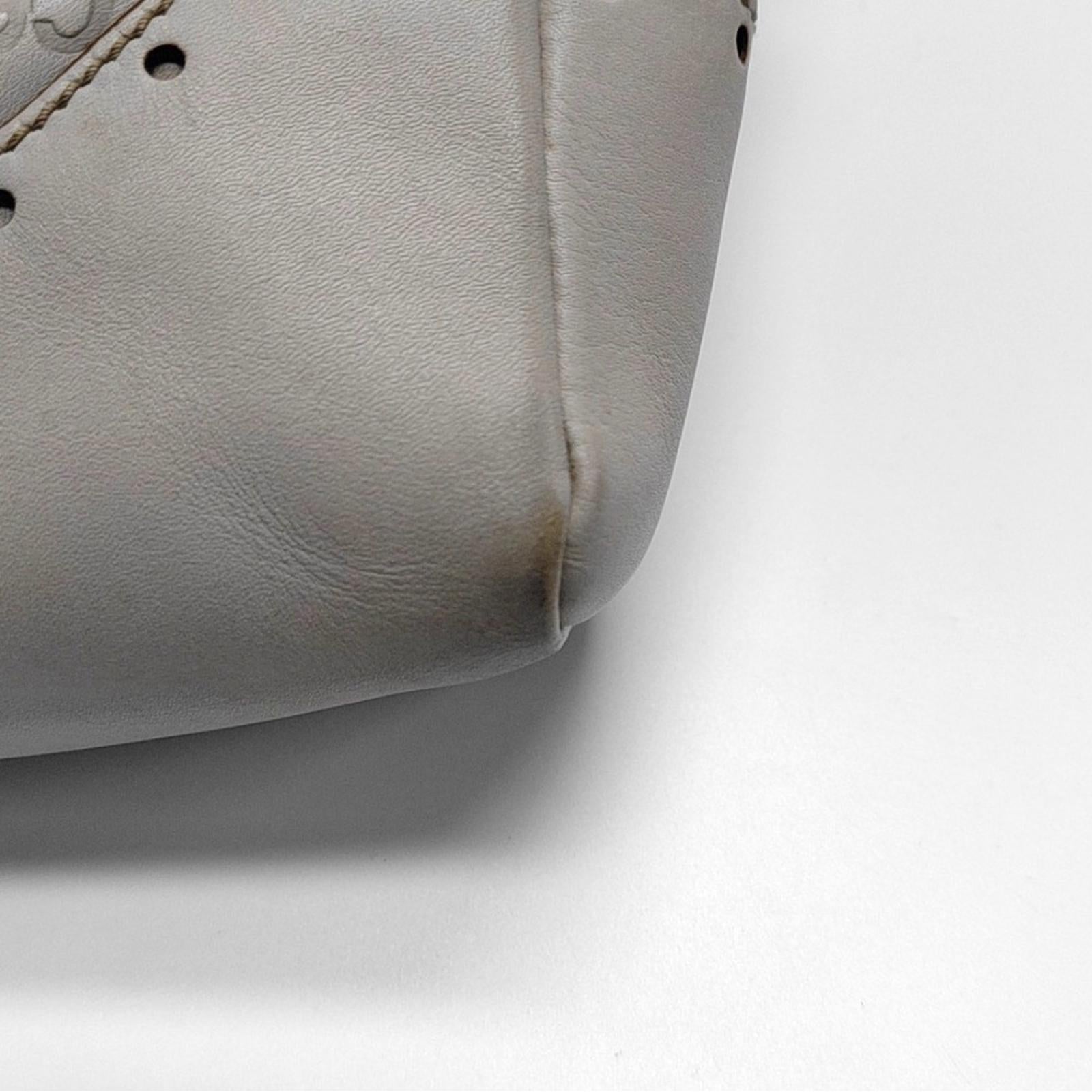 Gucci White Guccissima Punch Tote Bag