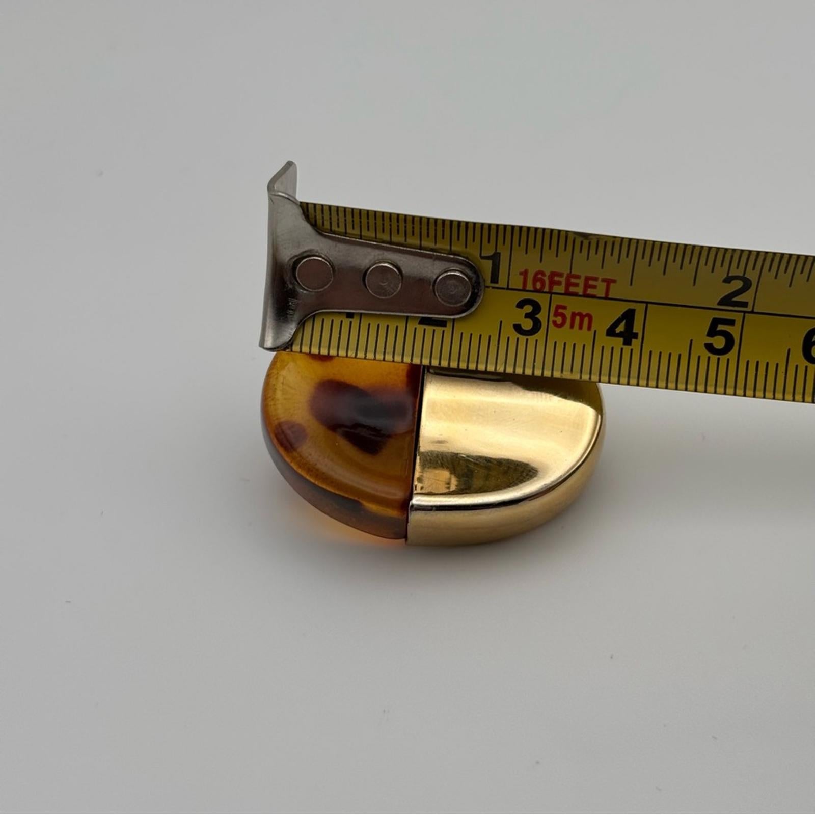 Vintage Gold Tone & Tortoiseshell Statement Clip-On Earrings