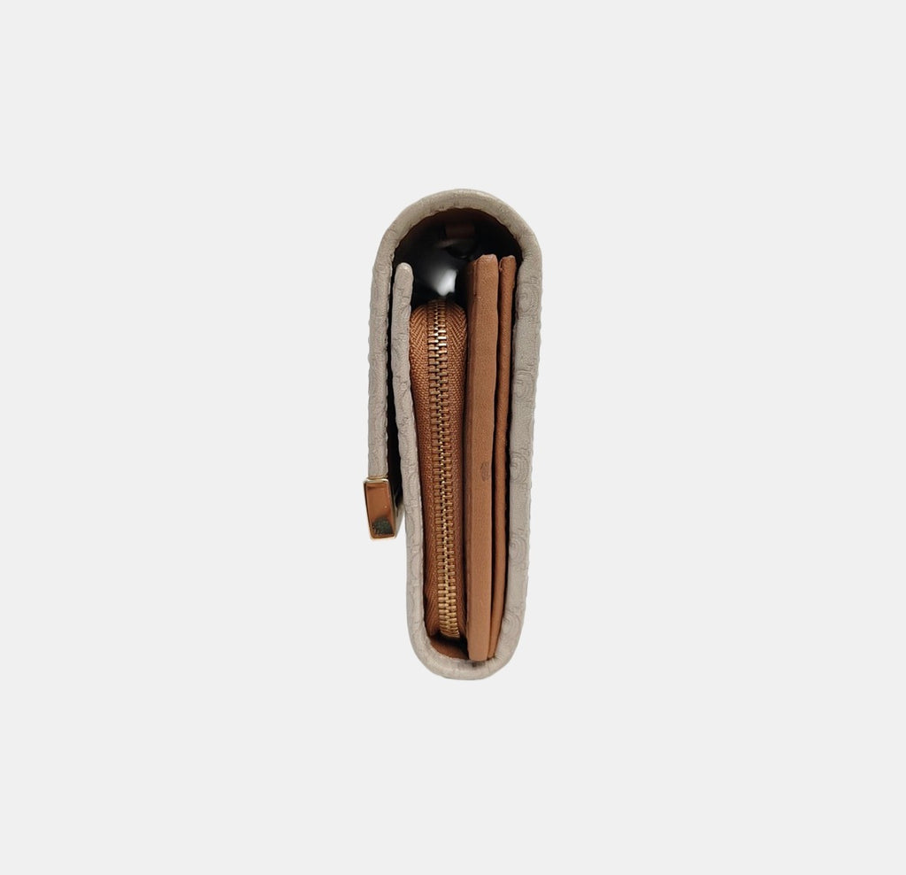 Gucci Micro GG Guccissima Leather Chain Wallet Clutch Beige