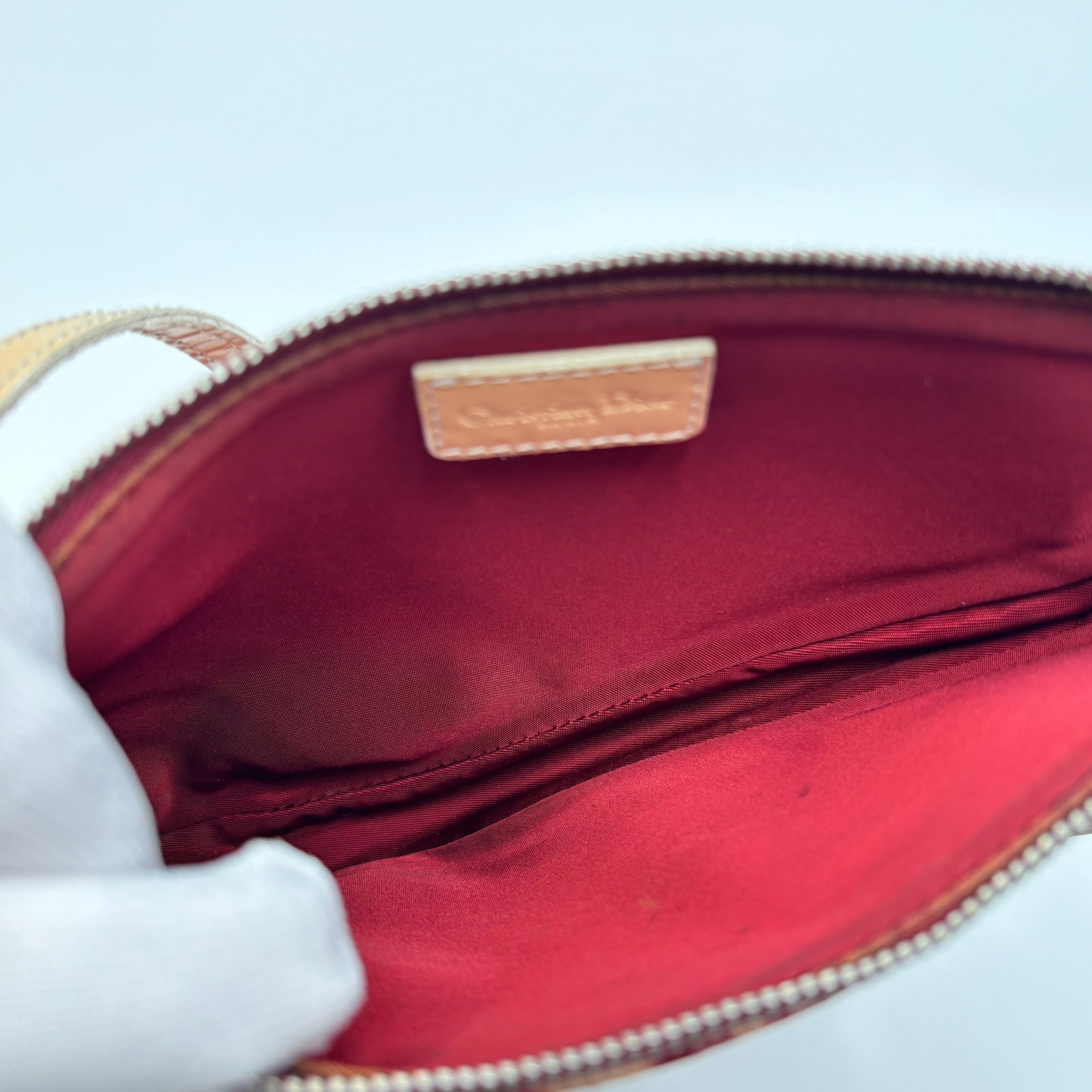 Christian Dior Red Oblique Saddle Pochette Bag 2001