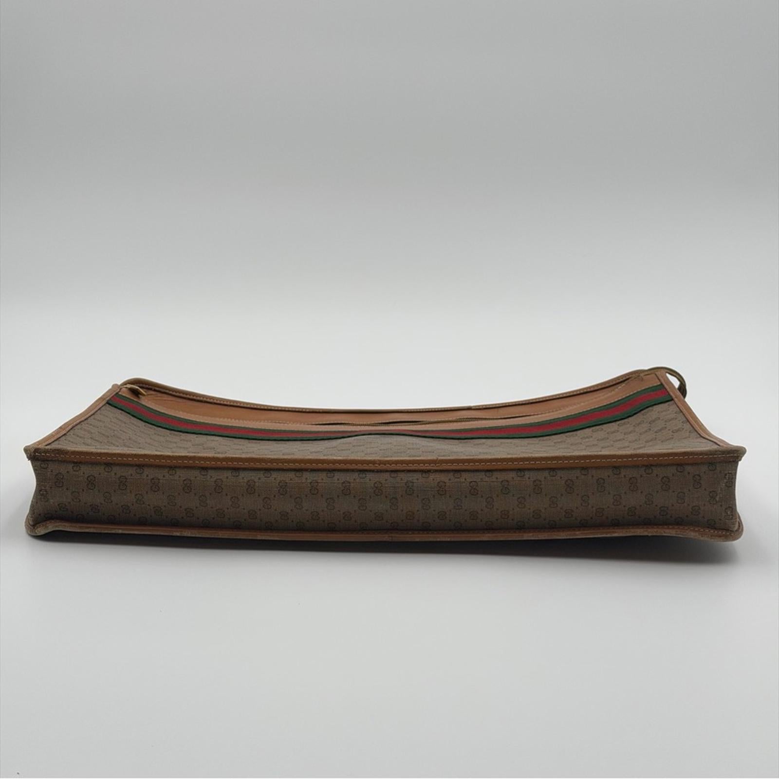GUCCI VINTAGE GG CANVAS WEB PORTFOLIO CLUTCH