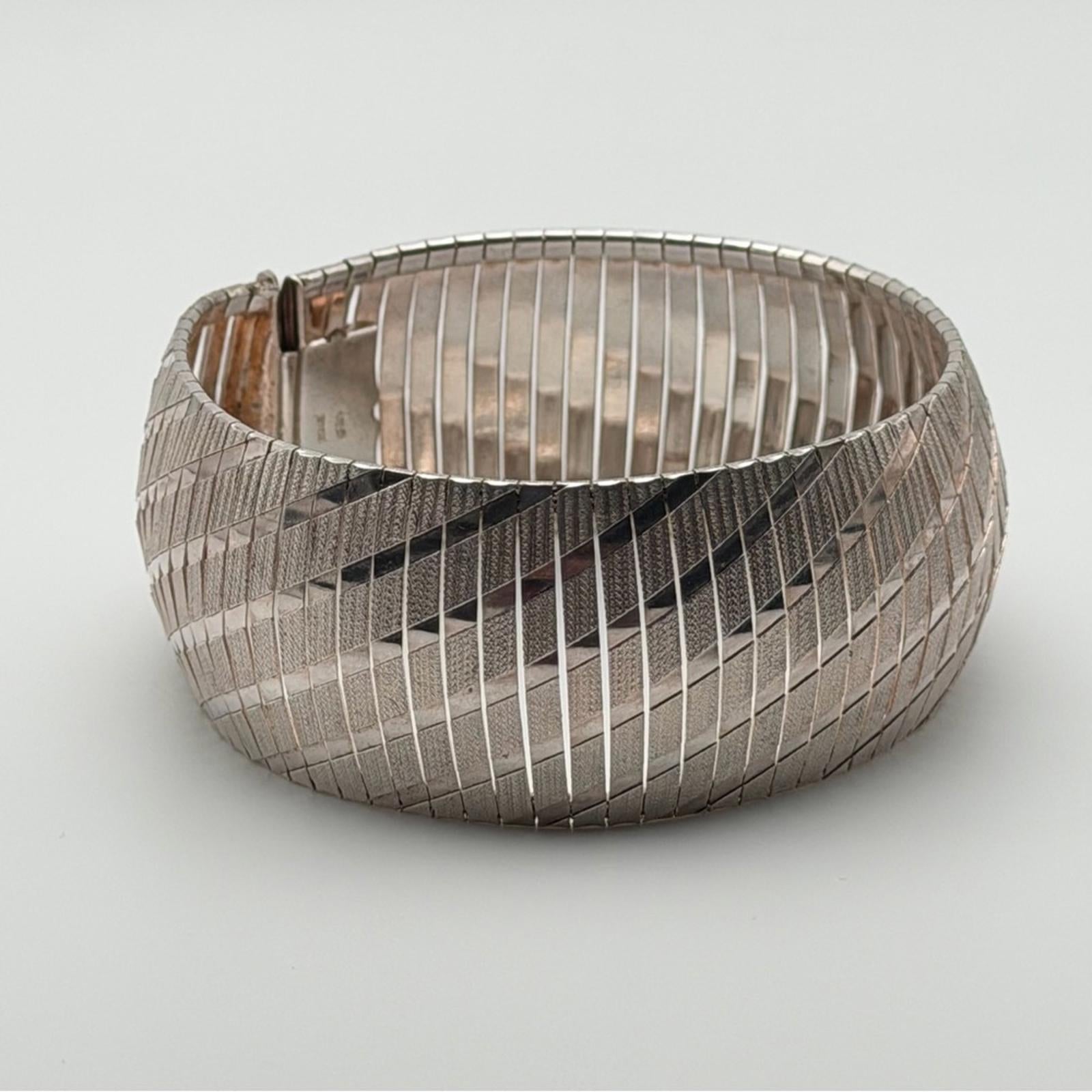 ITALIAN STERLING SILVER WIDE STATEMENT BRACELET