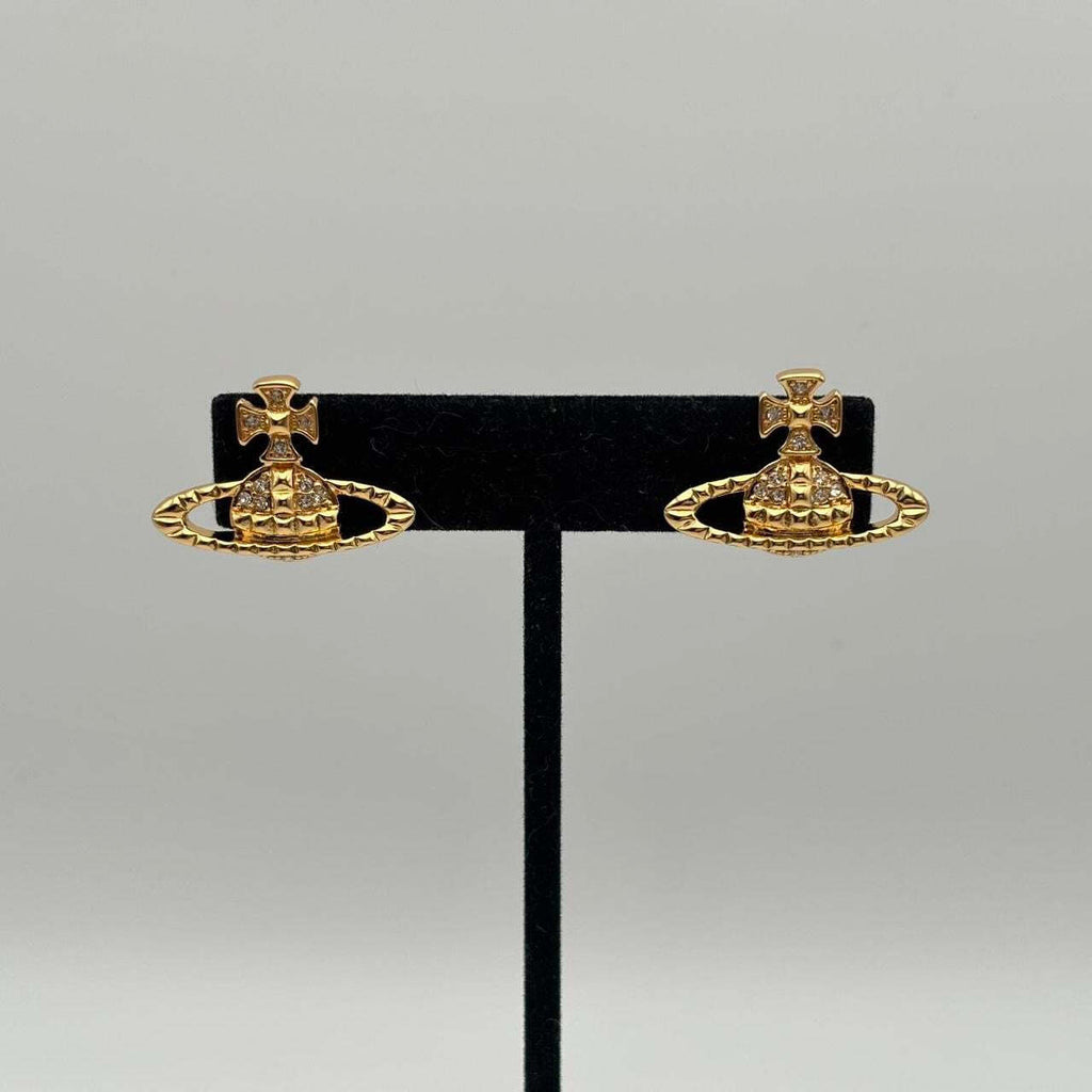 Vivienne Westwood Mayfair Gold-Tone Crystal Orb Stud Earrings