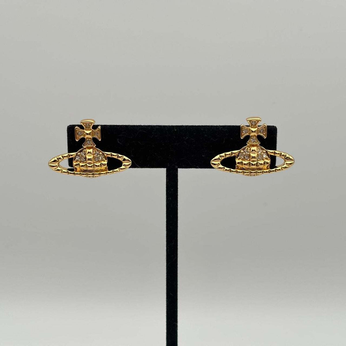 Vivienne Westwood Mayfair Gold-Tone Crystal Orb Stud Earrings
