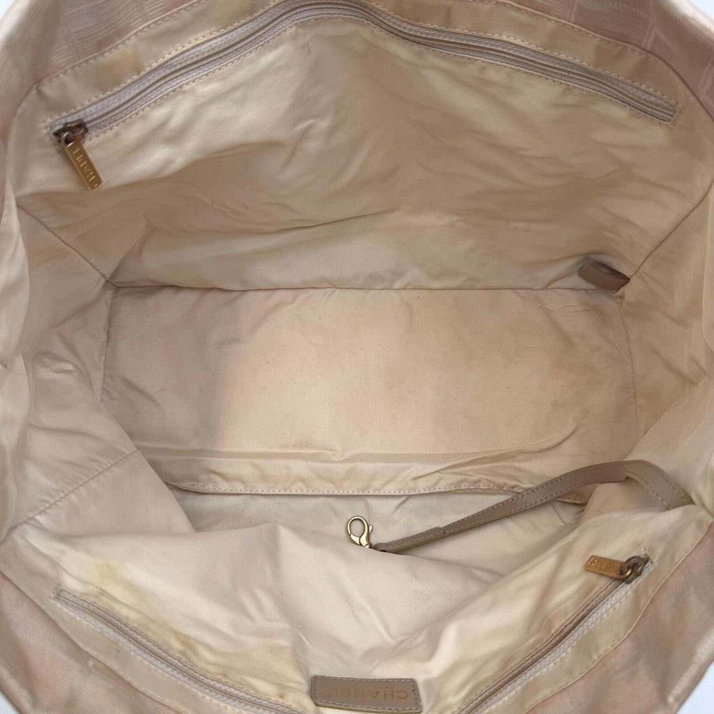 Chanel Beige New Travel Line Nylon Jacquard Tote