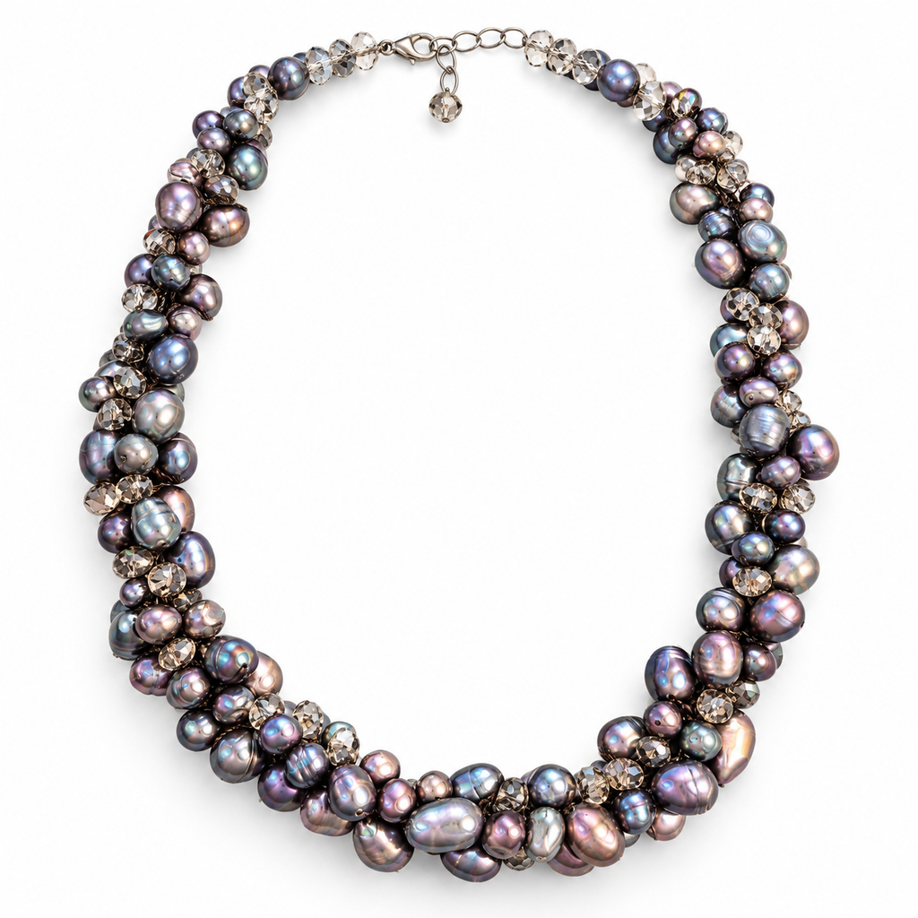 Baroque Cultured Pearl & Crystal Statement Necklace
