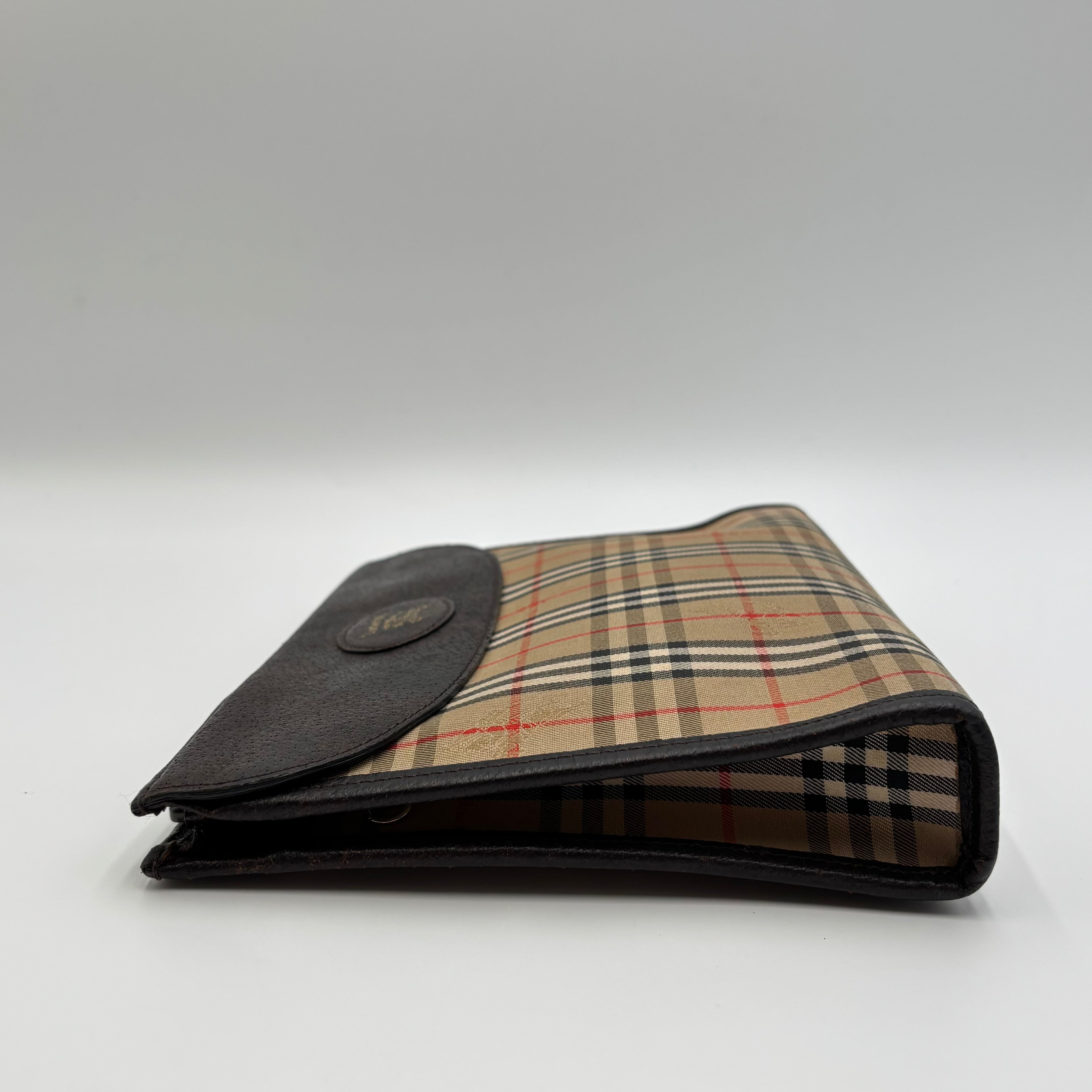Burberrys Nova Check Convertible Clutch Shoulder Bag