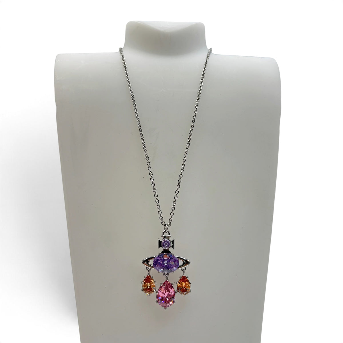 Vivienne Westwood Augusta Crystal Orb Pendant Necklace – Silver / Multicolor