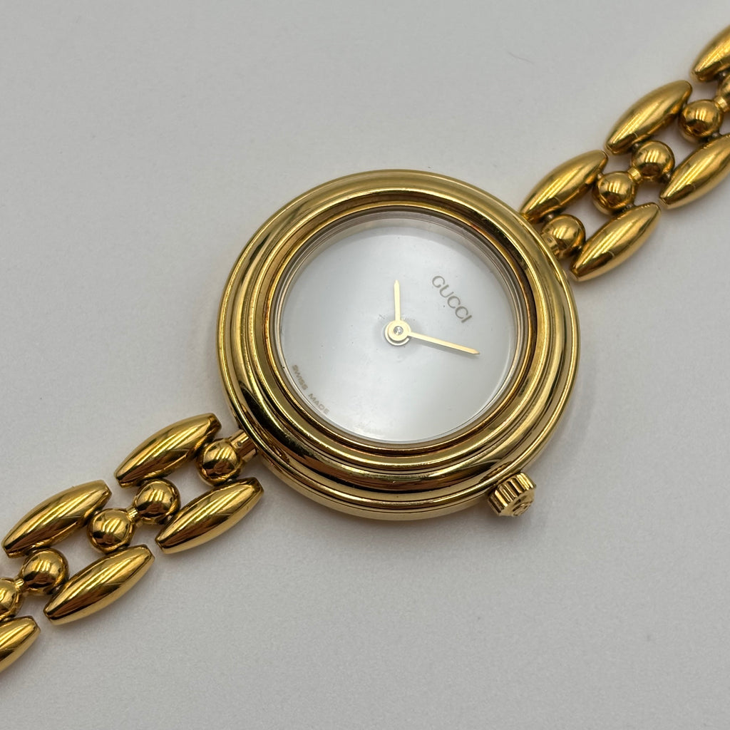 Gucci 11/12.2 Interchangeable Bezel Gold-Plated Watch Set, c. 1990s