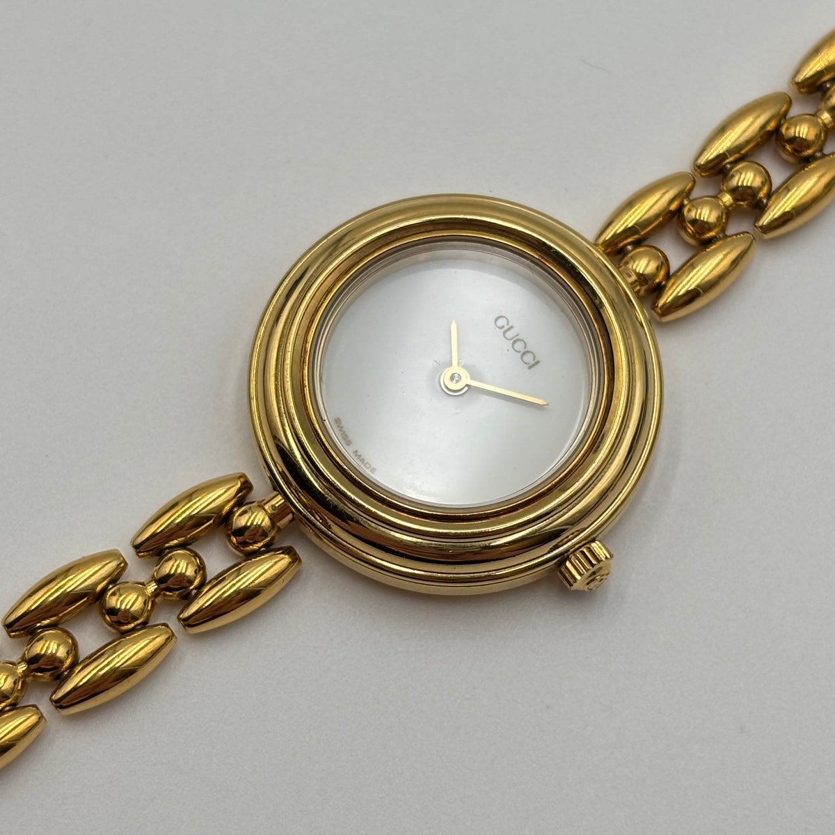 Gucci 11/12.2 Interchangeable Bezel Gold-Plated Watch Set, c. 1990s