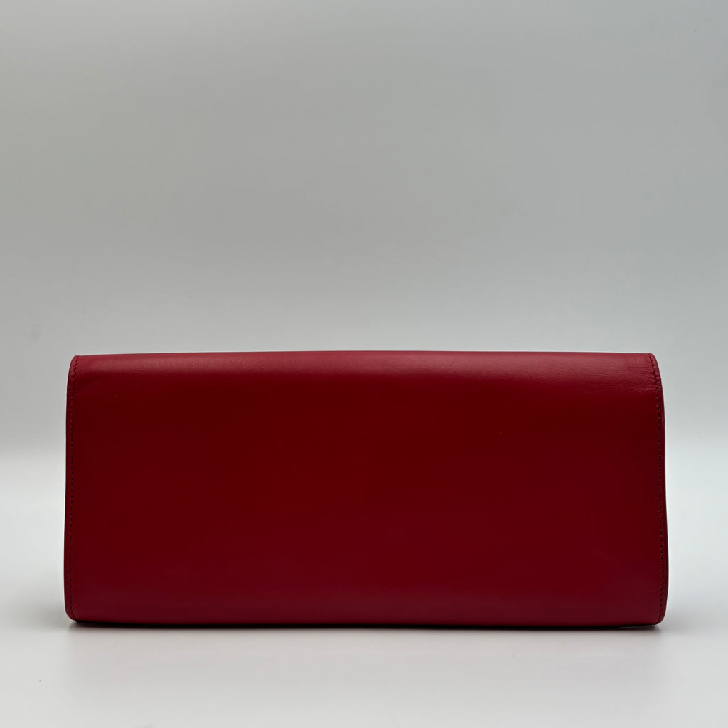 Saint Laurent by Hedi Slimane Lutetia Red Leather Clutch 2012