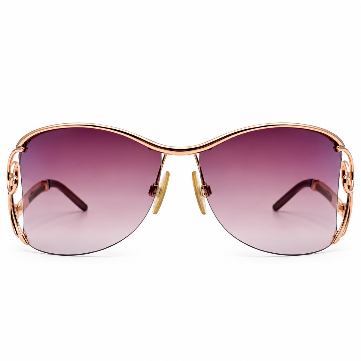 Roberto Cavalli Cameia Rose Gold Sunglasses with Purple Gradient Lenses
