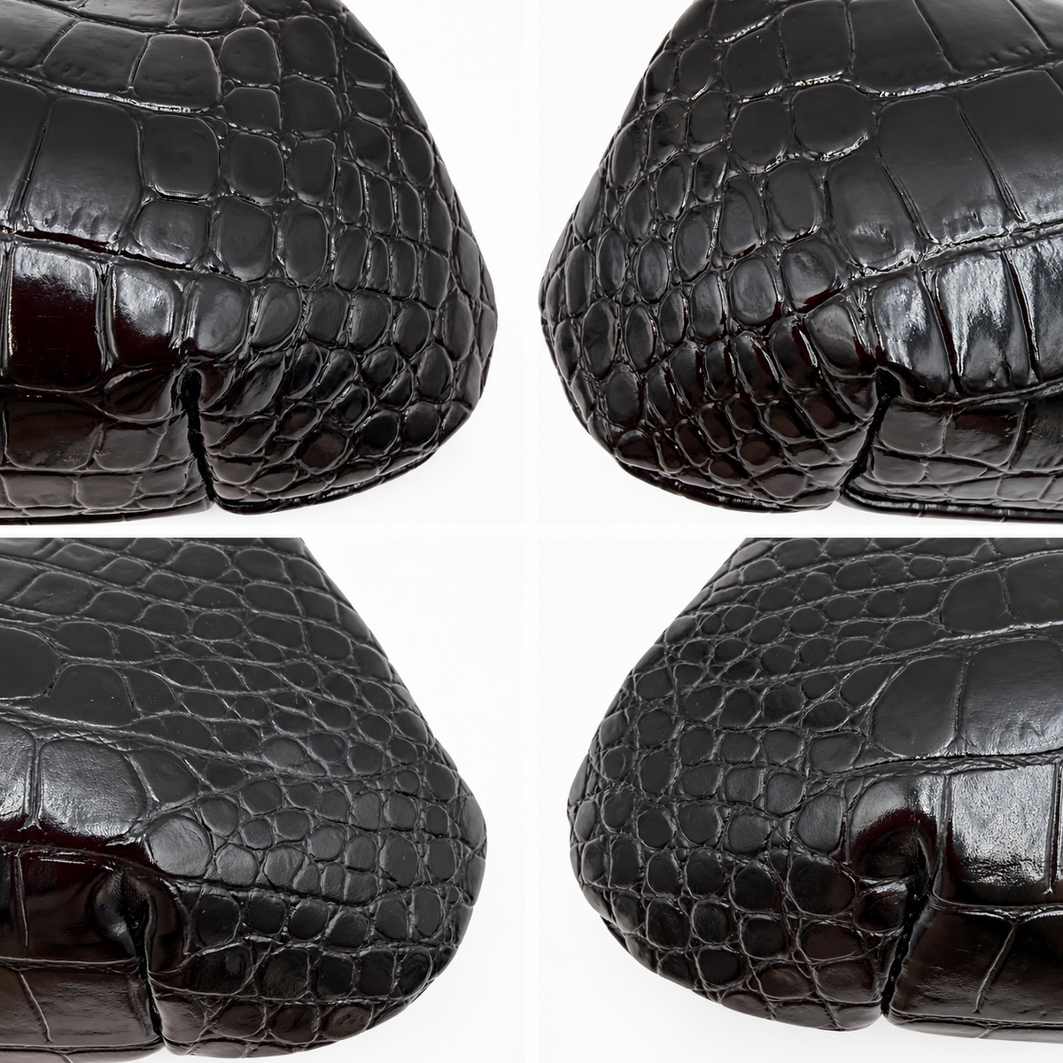 Vivienne Westwood Black Croc-Embossed Granny Frame Bag