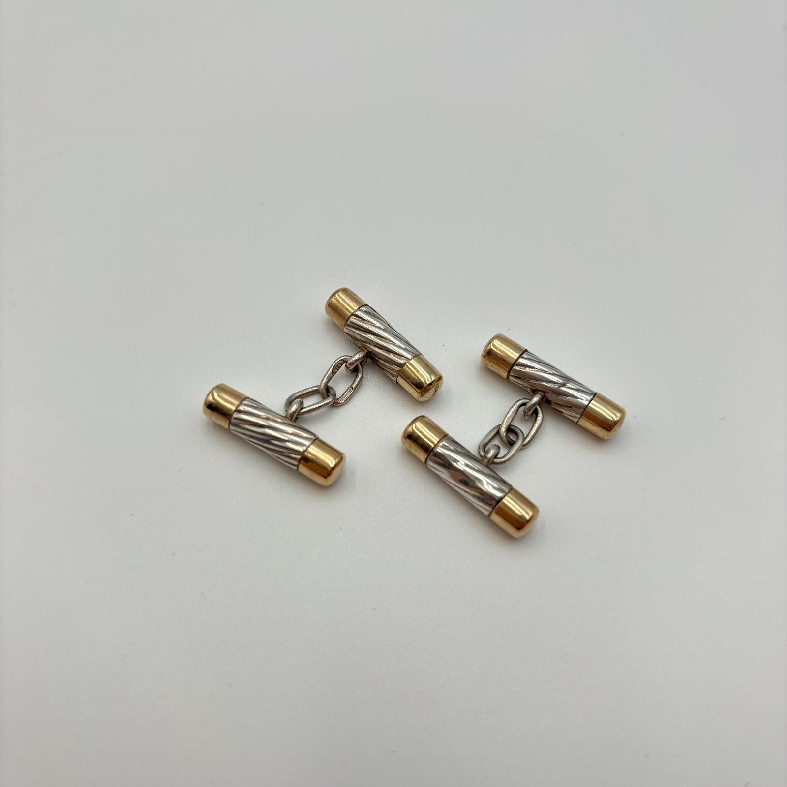 Tiffany Co. Vintage TwoTone Gold & Sterling Silver Cufflinks
