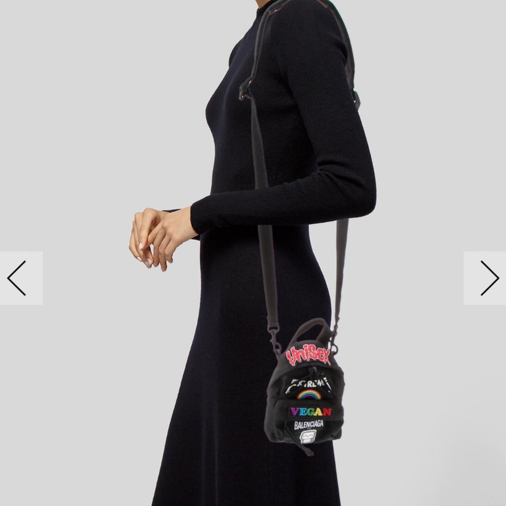 Balenciaga Mini Explorer Backpack Crossbody Black Nylon Patches