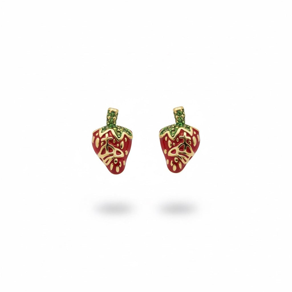 Vivienne Westwood Strawberry Enamel Gold-Tone Stud EarringsS