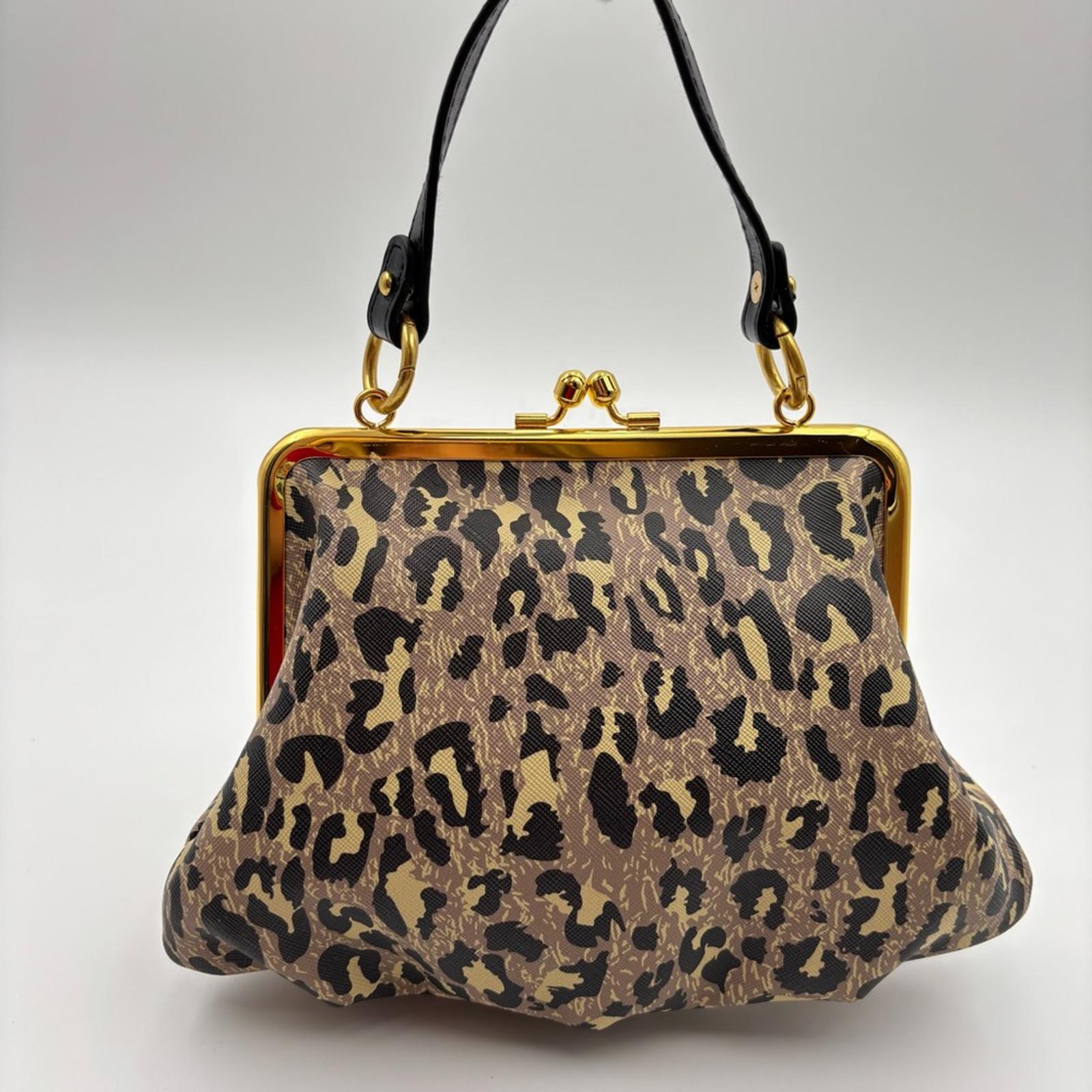 Vivienne Westwood Leopard Print Granny Frame Crossbody Bag