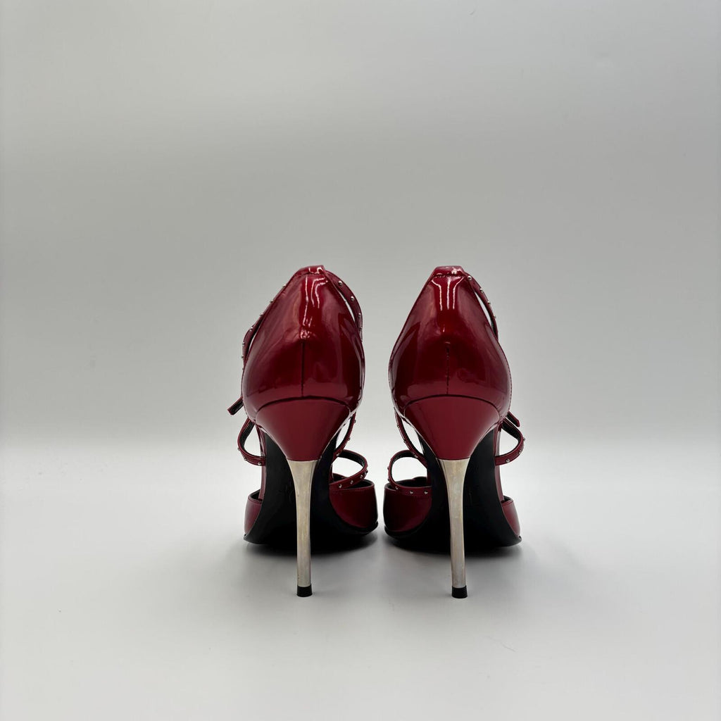 Christian Dior by John Galliano Red Patent Studded Pumps  Size 37