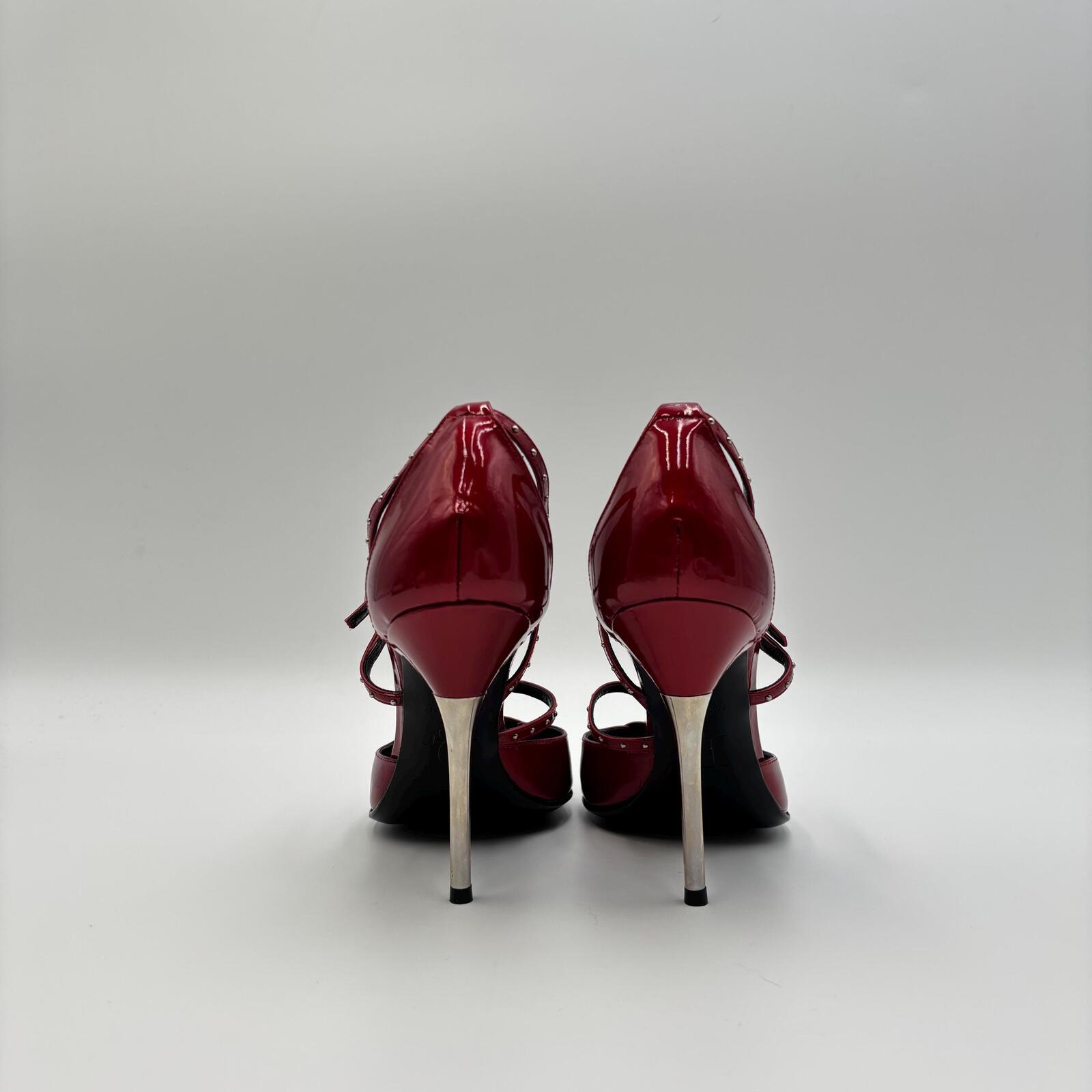 Christian Dior by John Galliano Red Patent Studded Pumps  Size 37