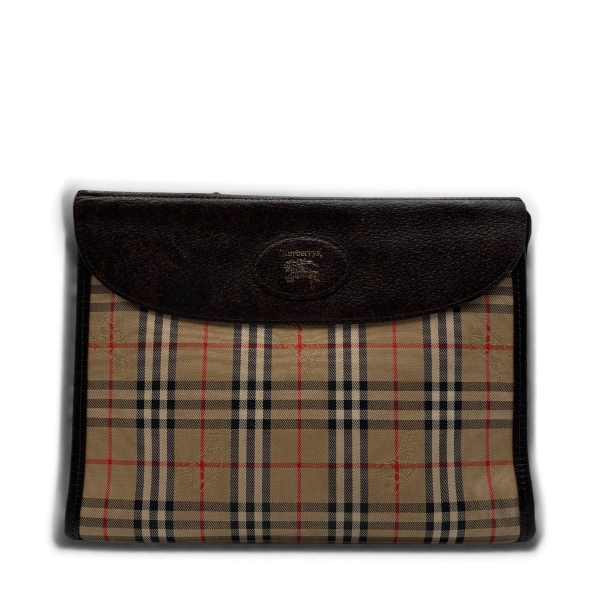 Burberrys Nova Check Convertible Clutch Shoulder Bag