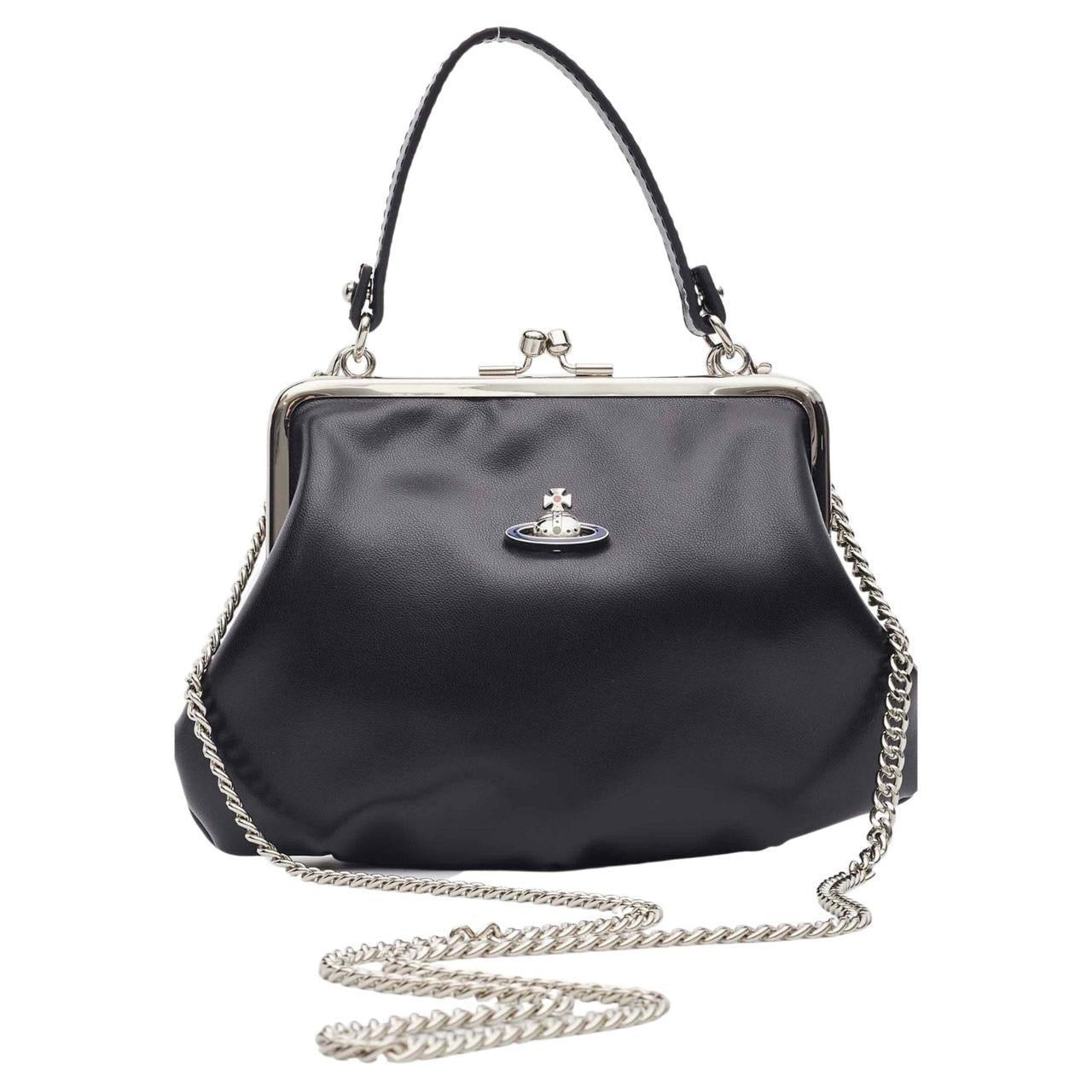 Vivienne Westwood Black Leather Granny Bag