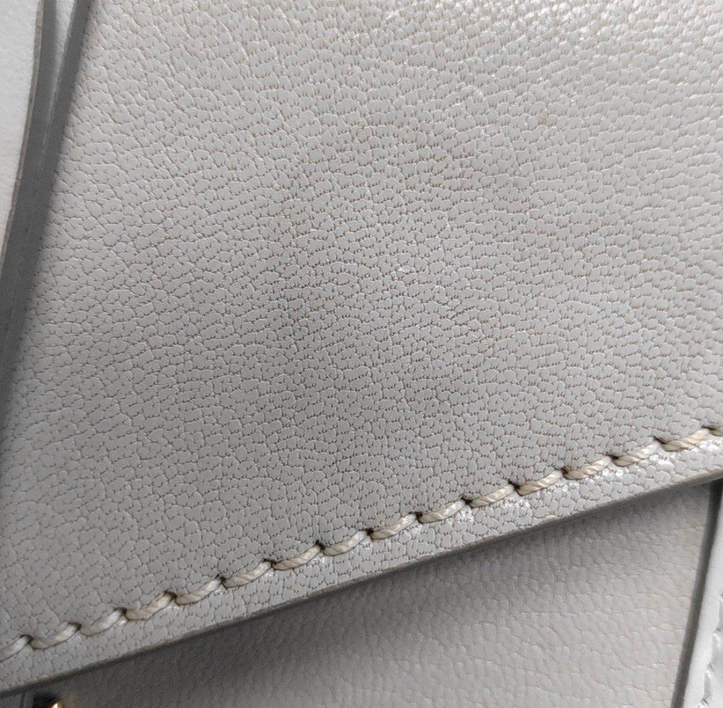 Chloé Aby Mini Chain Leather Shoulder Bag Grey Gold Hardware