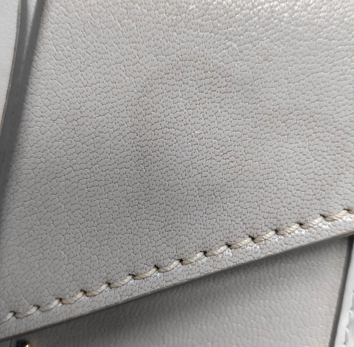 Chloé Aby Mini Chain Leather Shoulder Bag Grey Gold Hardware