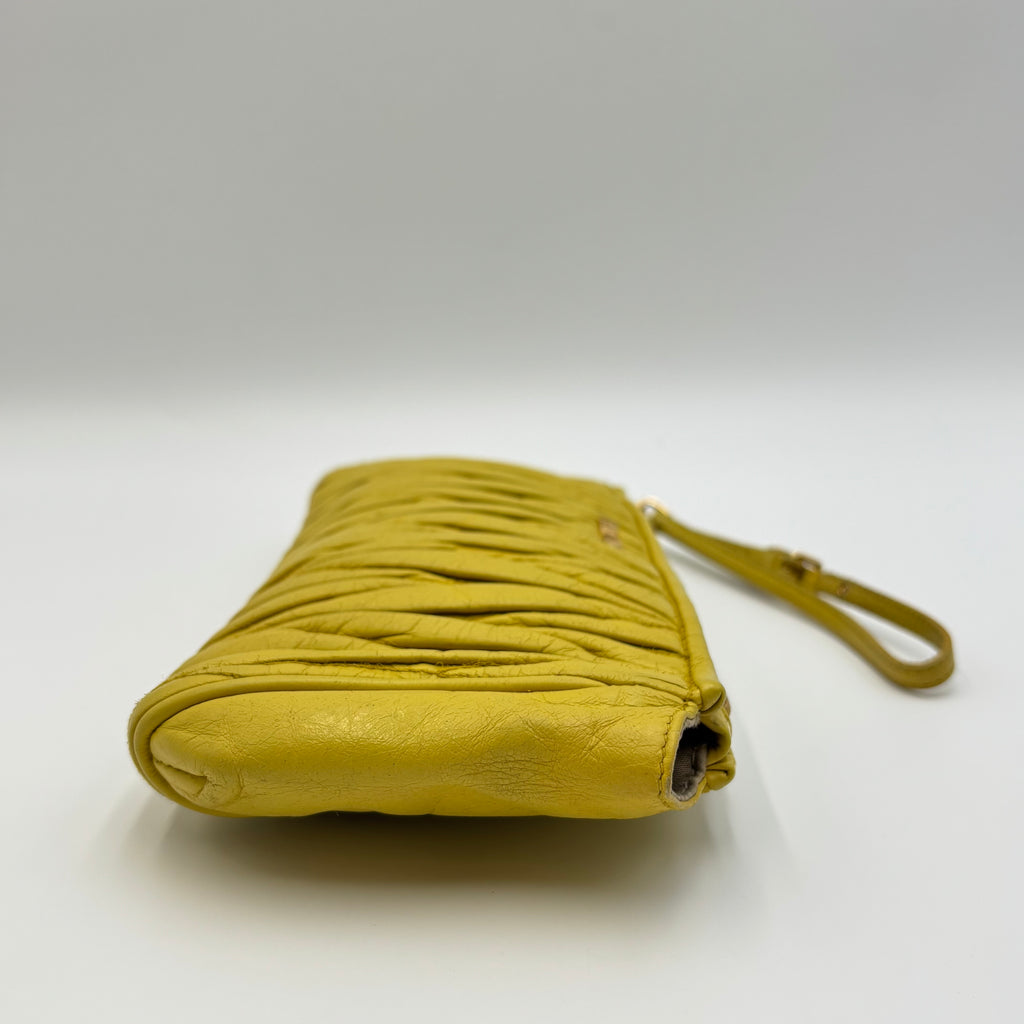 Miu Miu Matelassé Nappa Leather Crystal Chain Clutch
