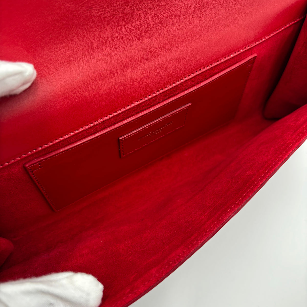 Saint Laurent by Hedi Slimane Lutetia Red Leather Clutch 2012