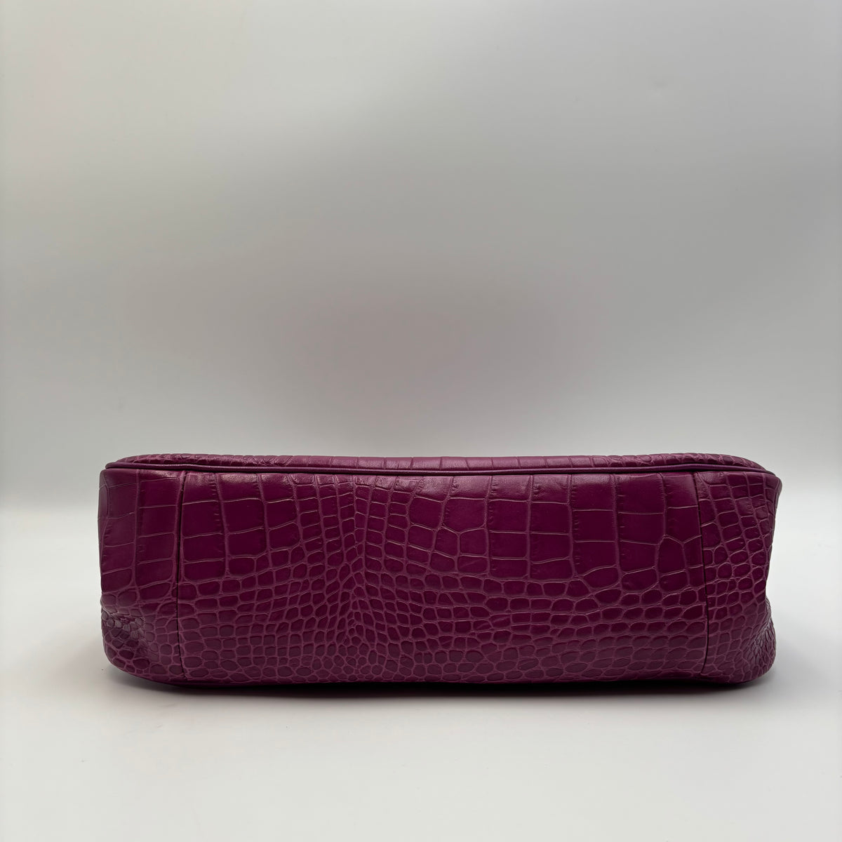 Longchamp Roseau Croc-Embossed Leather Tote in Fuchsia Pink
